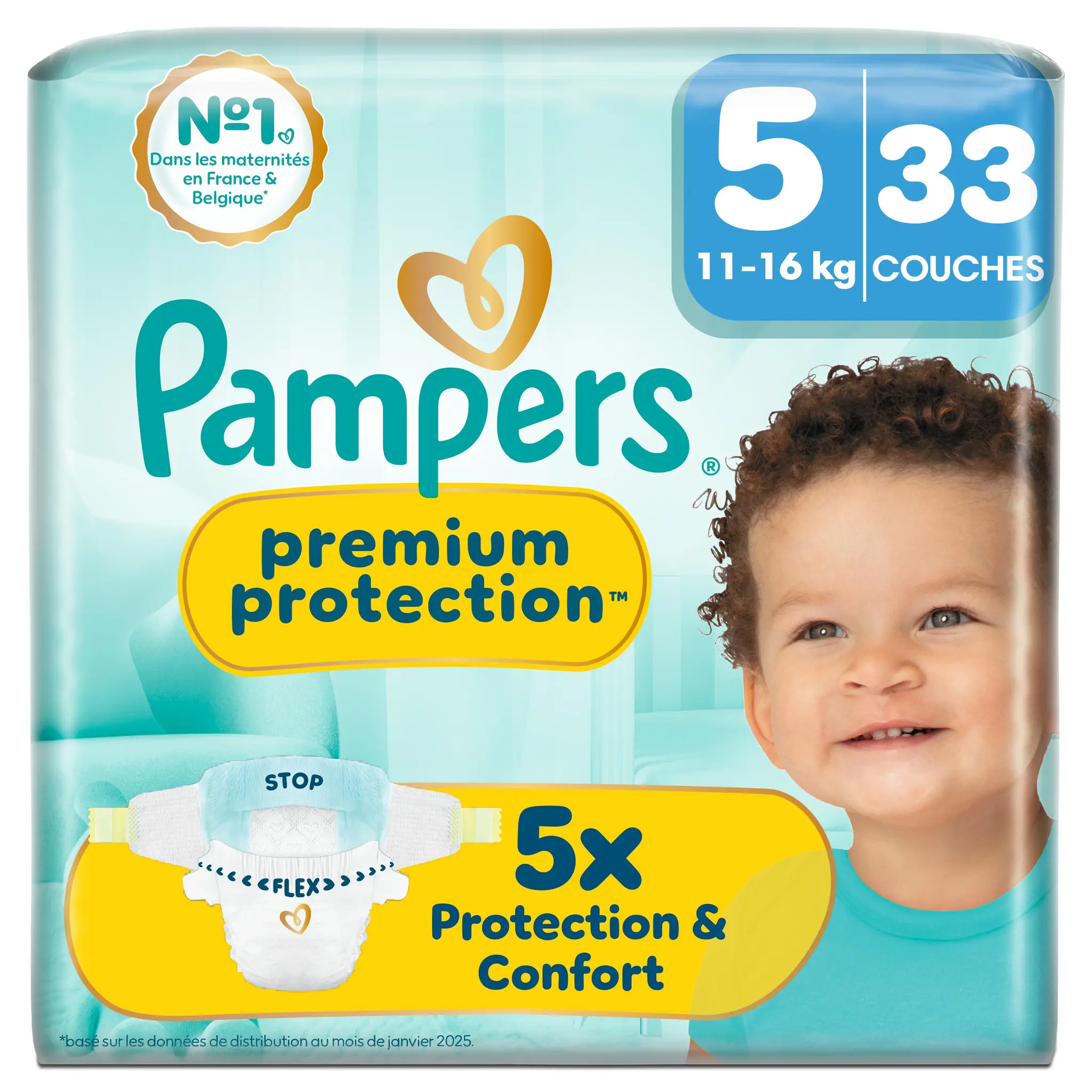 PAMPERS Premium Protection couches taille 5 (11-16 kg)