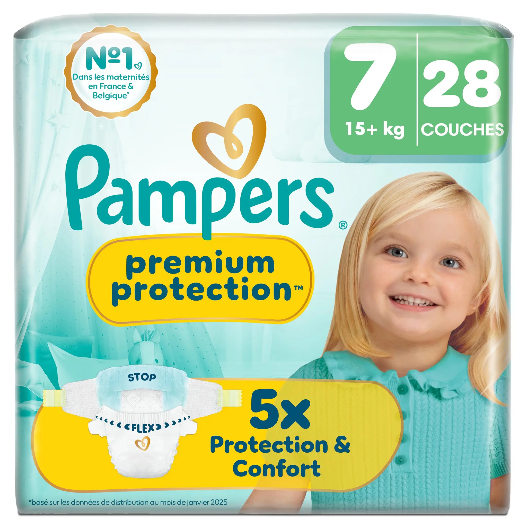 PAMPERS Premium Protection couches taille 7 (15+)
