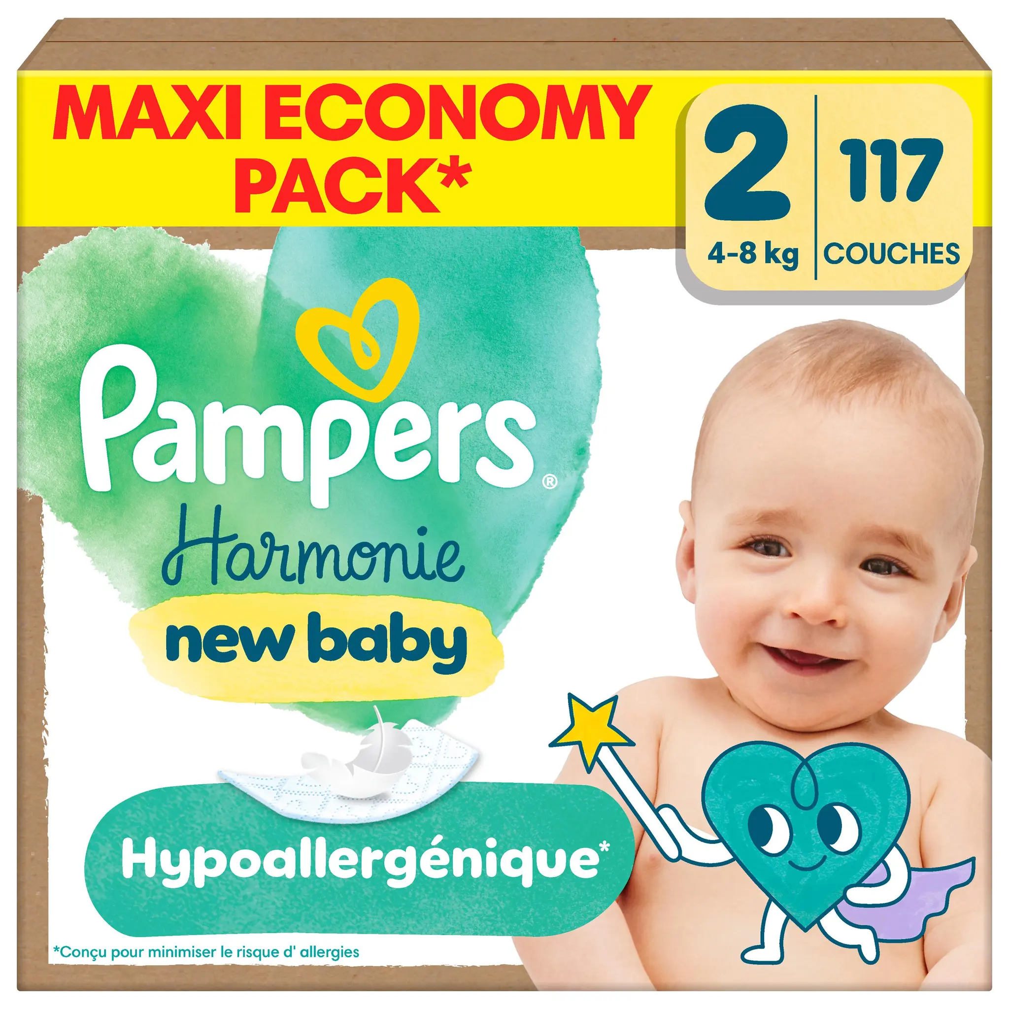 PAMPERS Harmonie nouveau-né couches taille 2 (4-8kg)