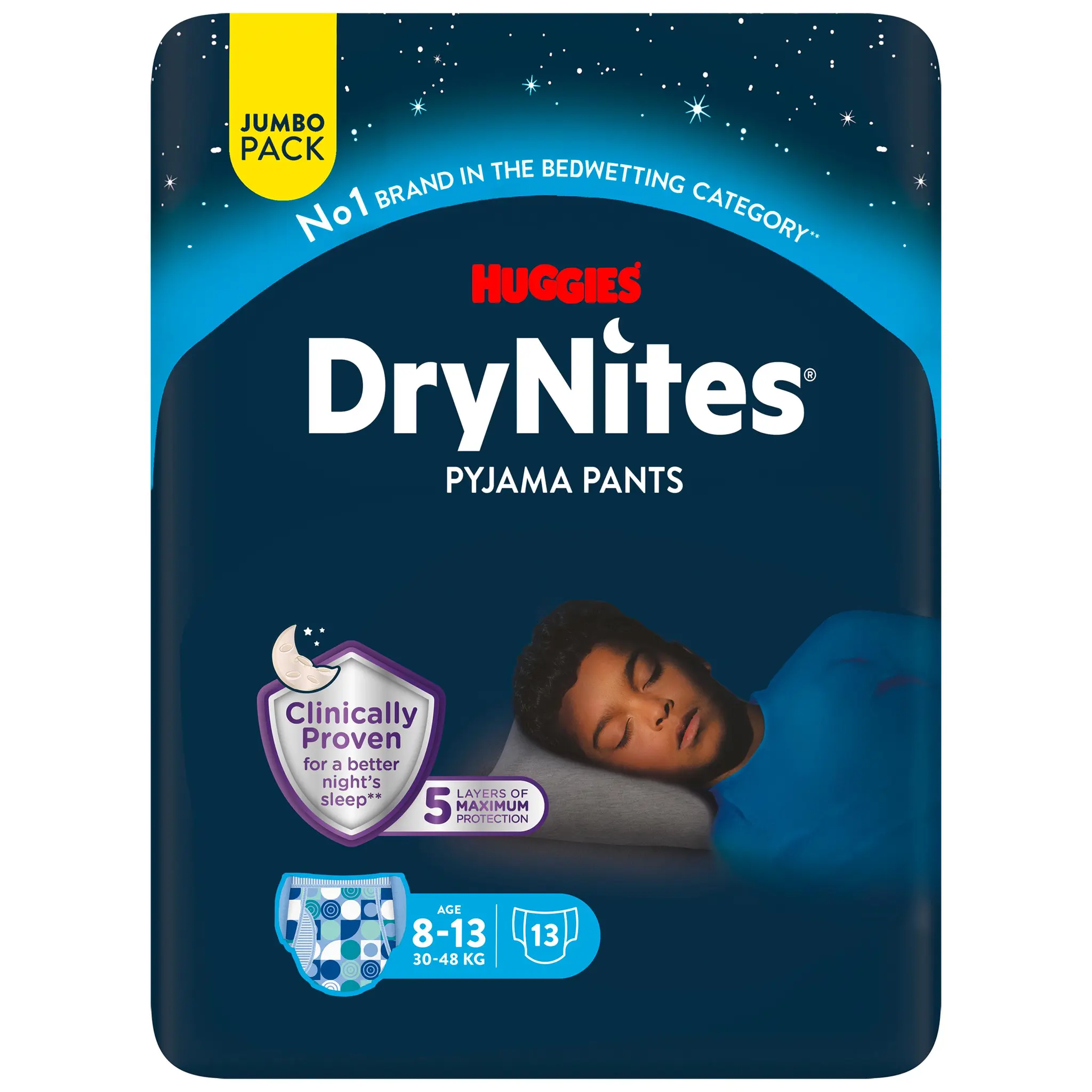 HUGGIES Drynites Sous vêtements de nuit absorbants 8-13 ans (30-48kg)