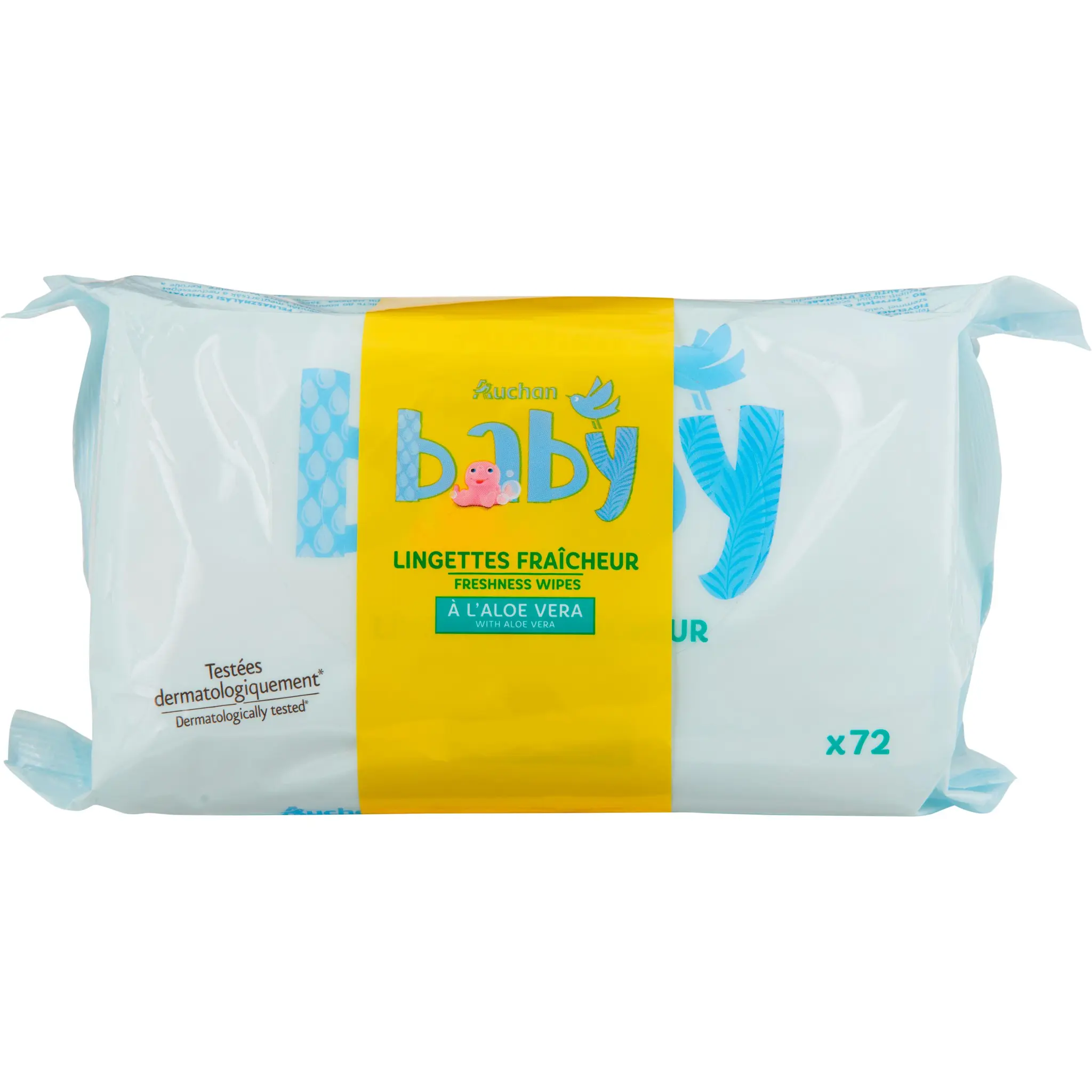 AUCHAN BABY Lingettes fraicheur à l'aloe vera