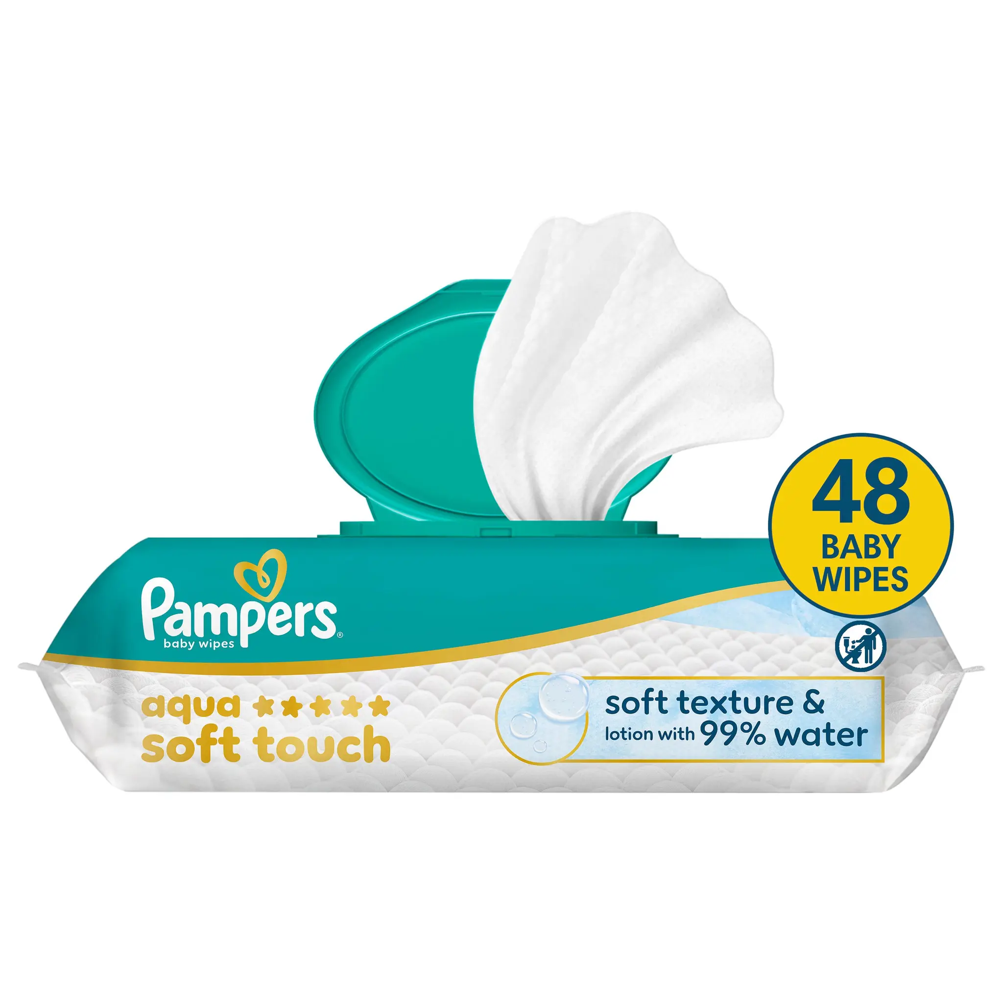 PAMPERS Aqua lingettes nettoyantes pour bébé