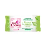 BEBE CADUM Natural caresse lingettes ultra-douces peaux sensibles à l'huile d'amandes douces bio