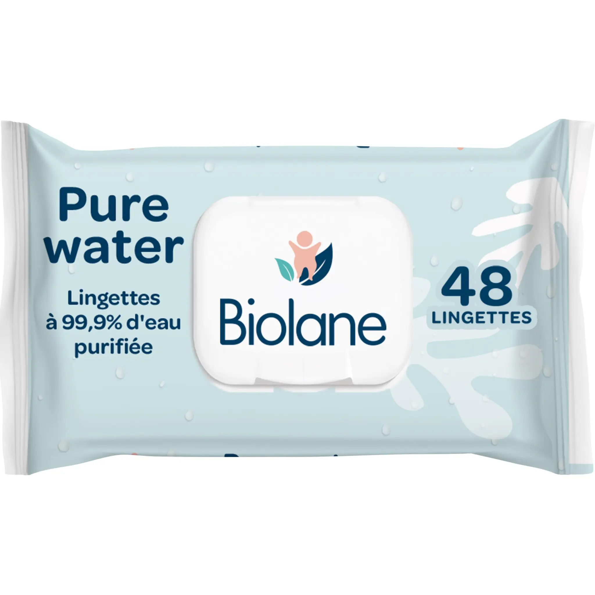 BIOLANE Lingettes à l'eau purifiée pour peaux sensibles