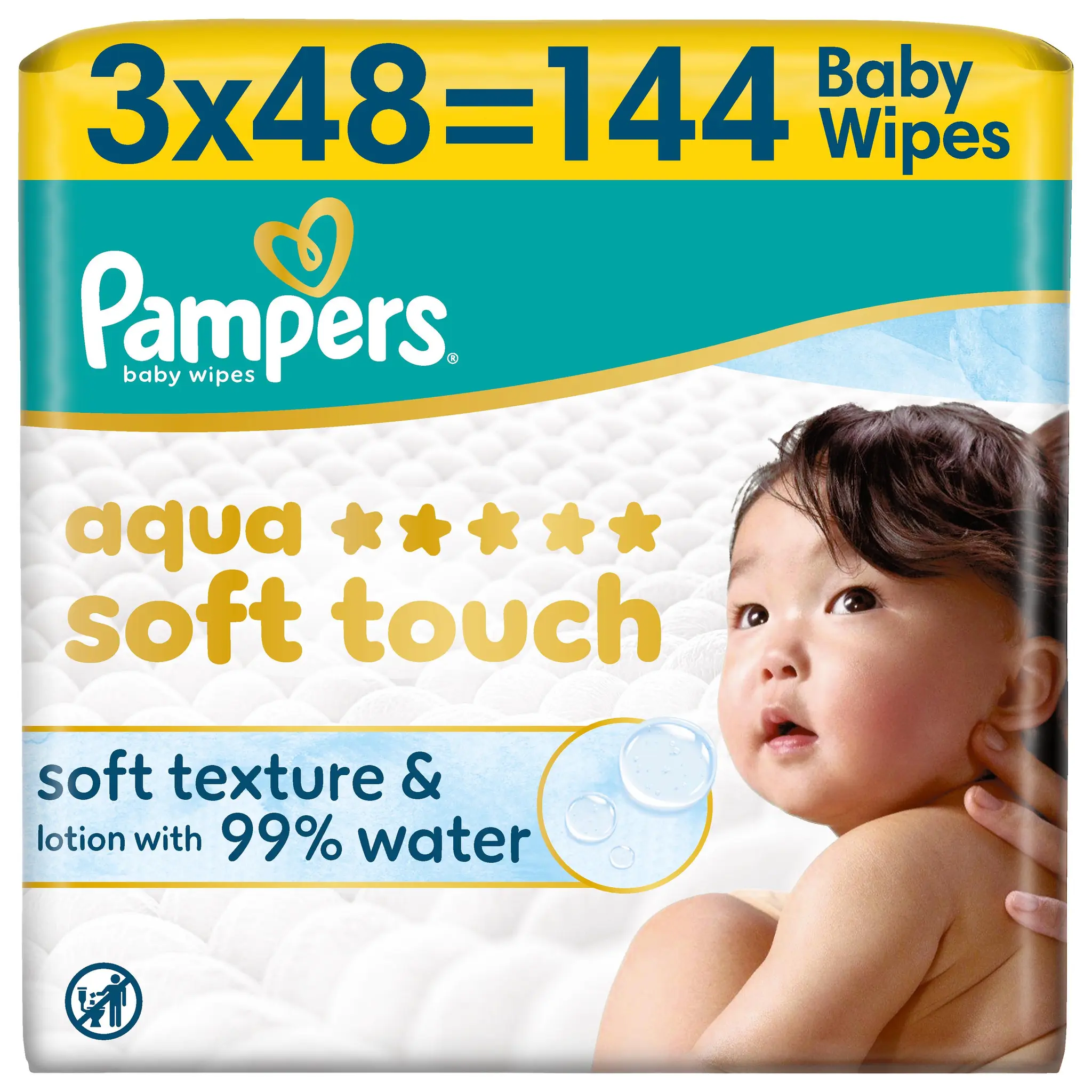 PAMPERS Aqua toucher doux lingettes pour bébé