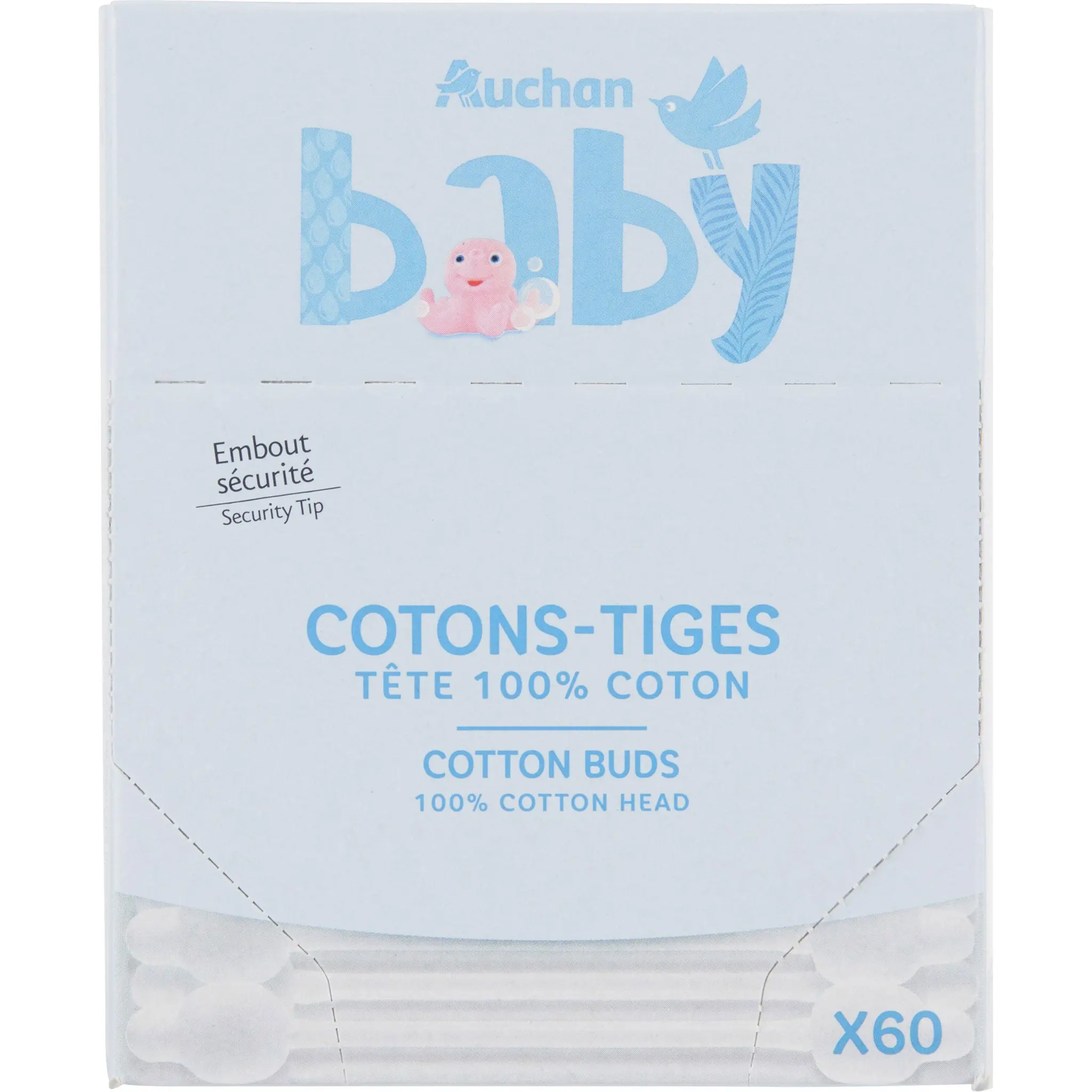 AUCHAN BABY Cotons-tiges pour bébé