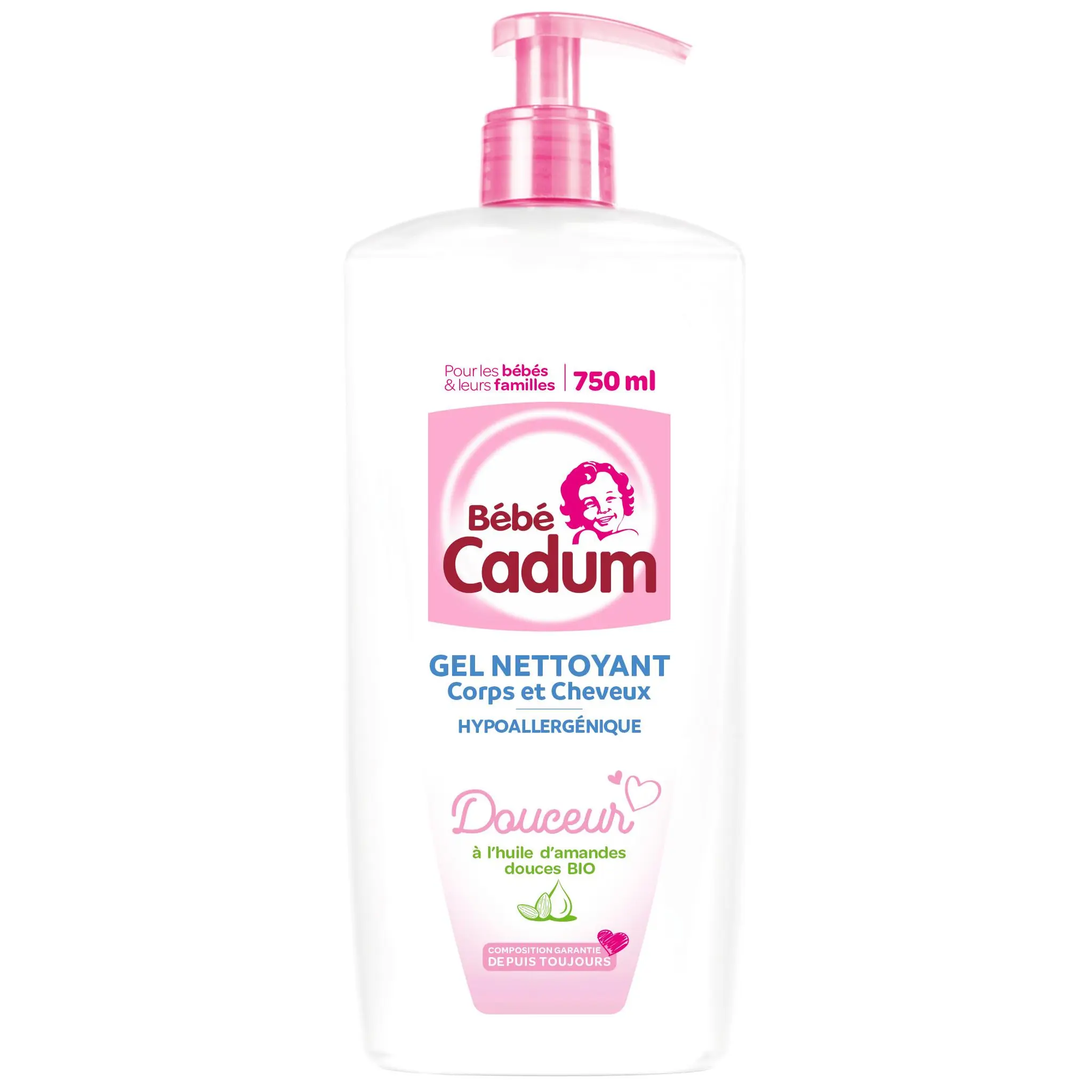 BEBE CADUM Gel nettoyant corps et cheveux à l'huile d'amandes douces bio