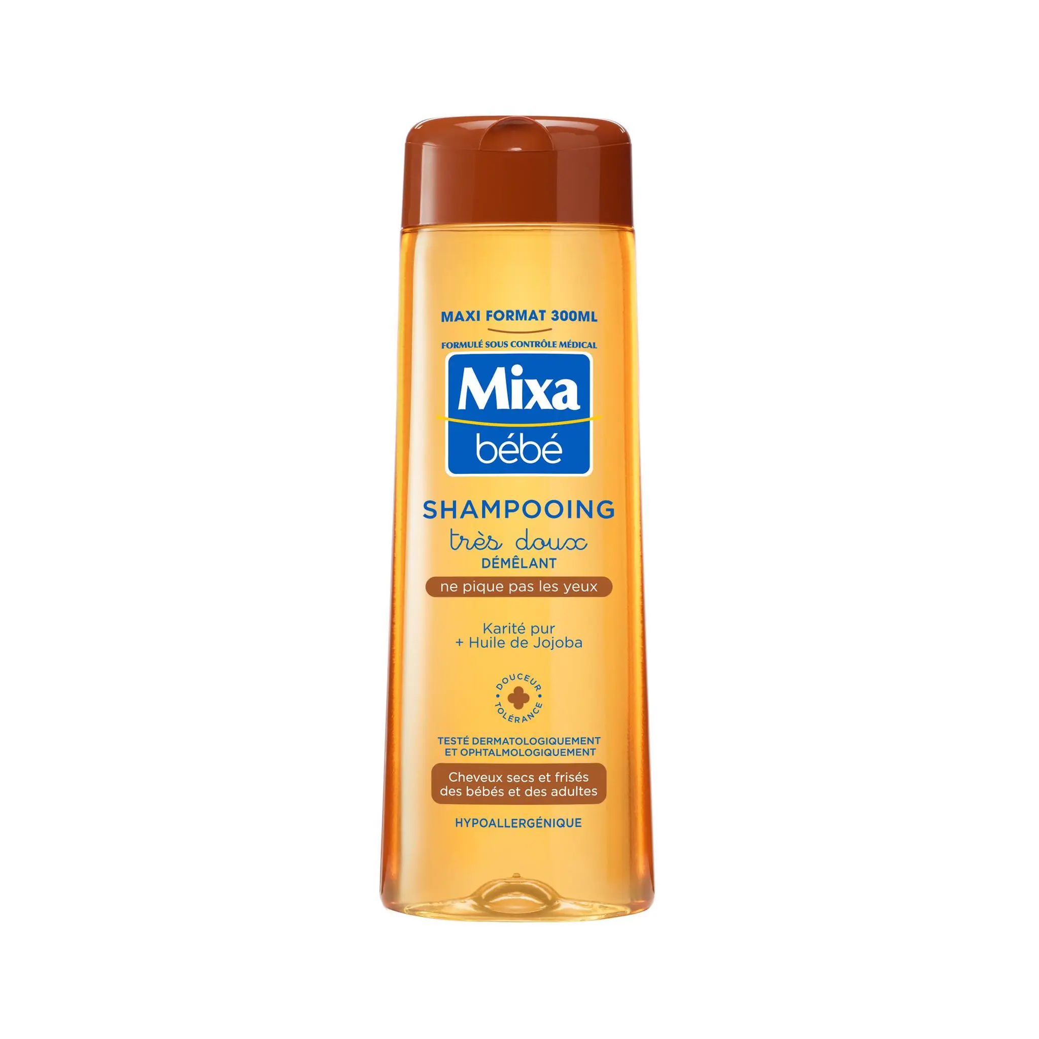 MIXA BEBE Shampooing très doux démêlant pour cheveux secs et frisés bébé et adultes