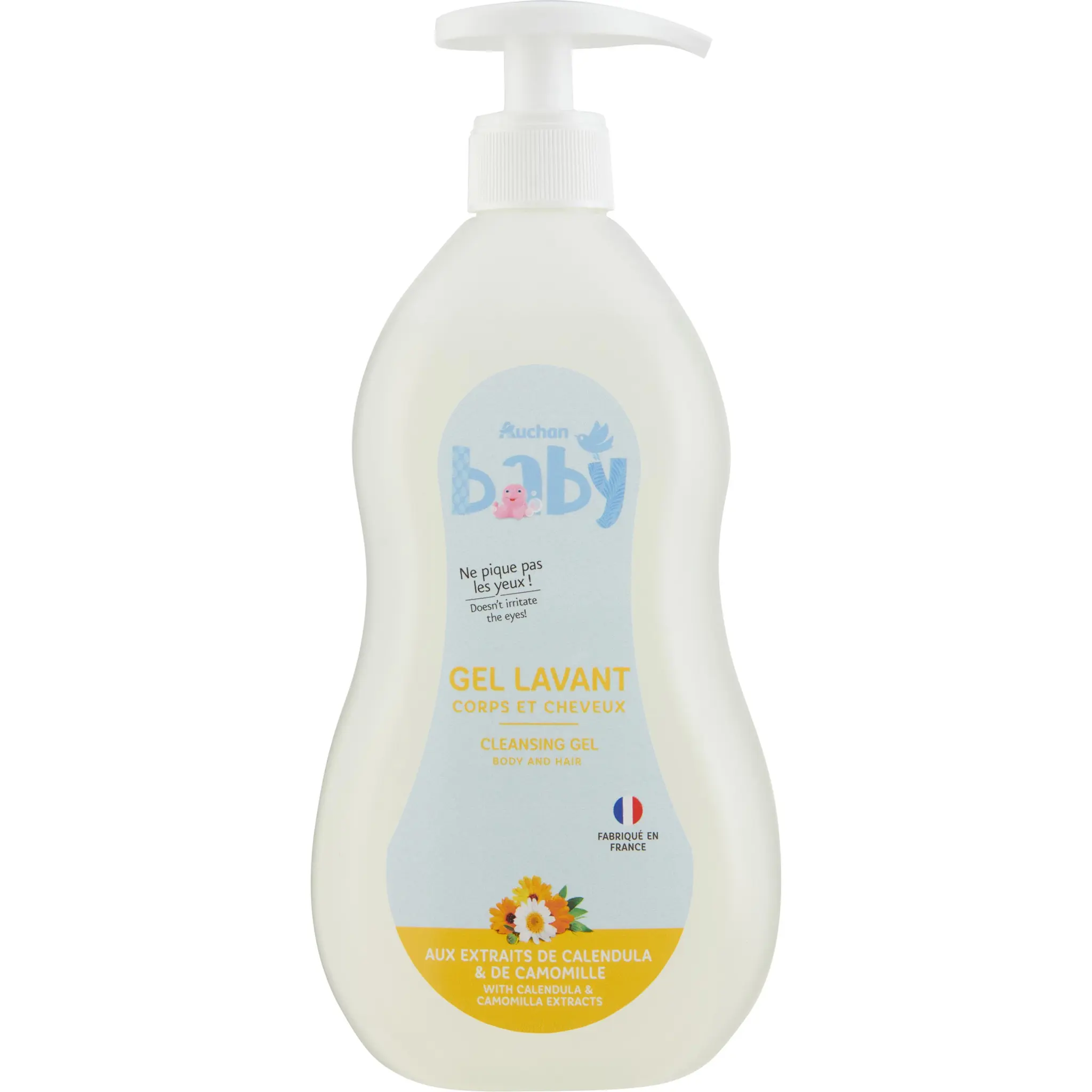 AUCHAN BABY Gel lavant corps et cheveux à l'extrait de camomille