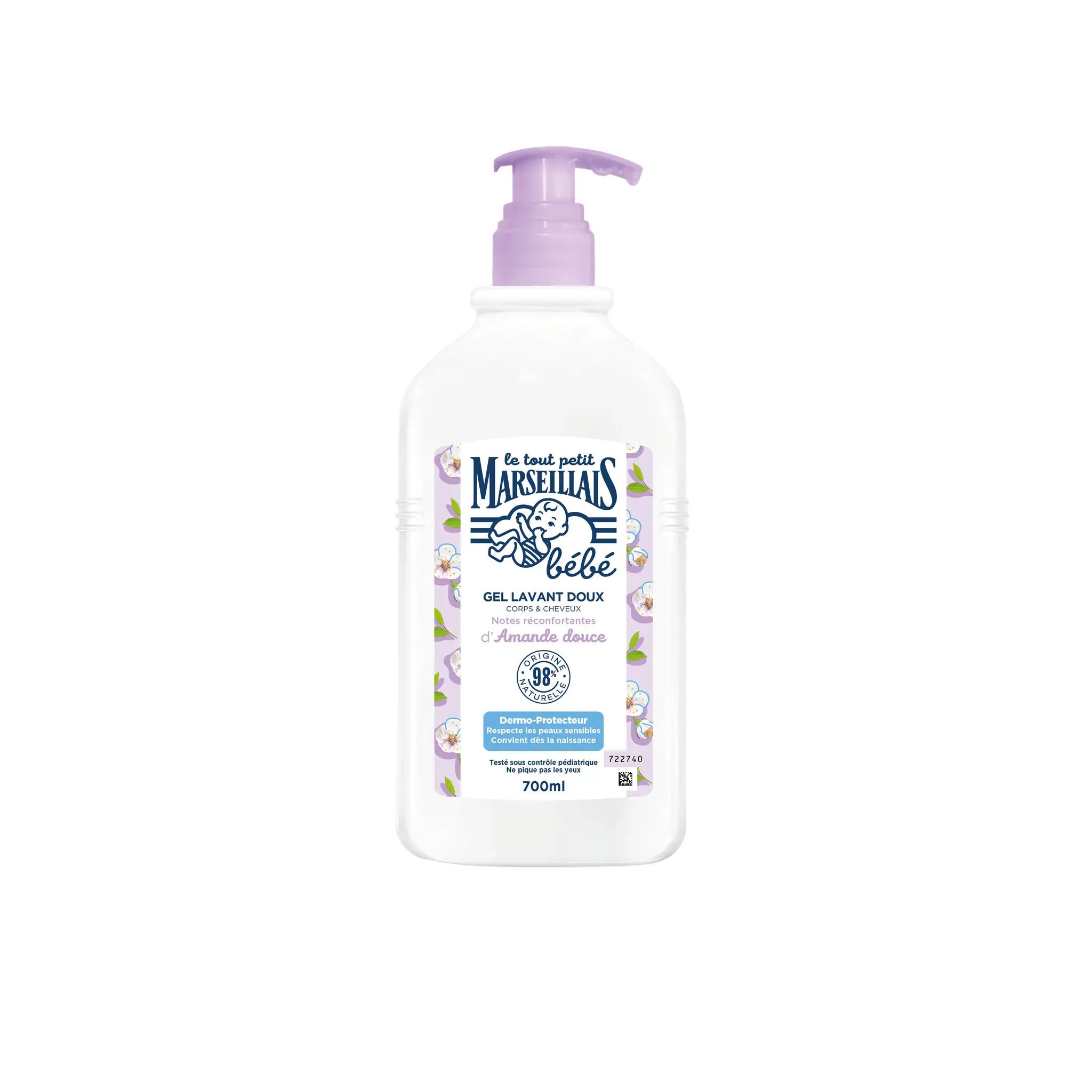 LE TOUT PETIT MARSEILLAIS Gel lavant doux amande douce 2 en 1 corps et cheveux