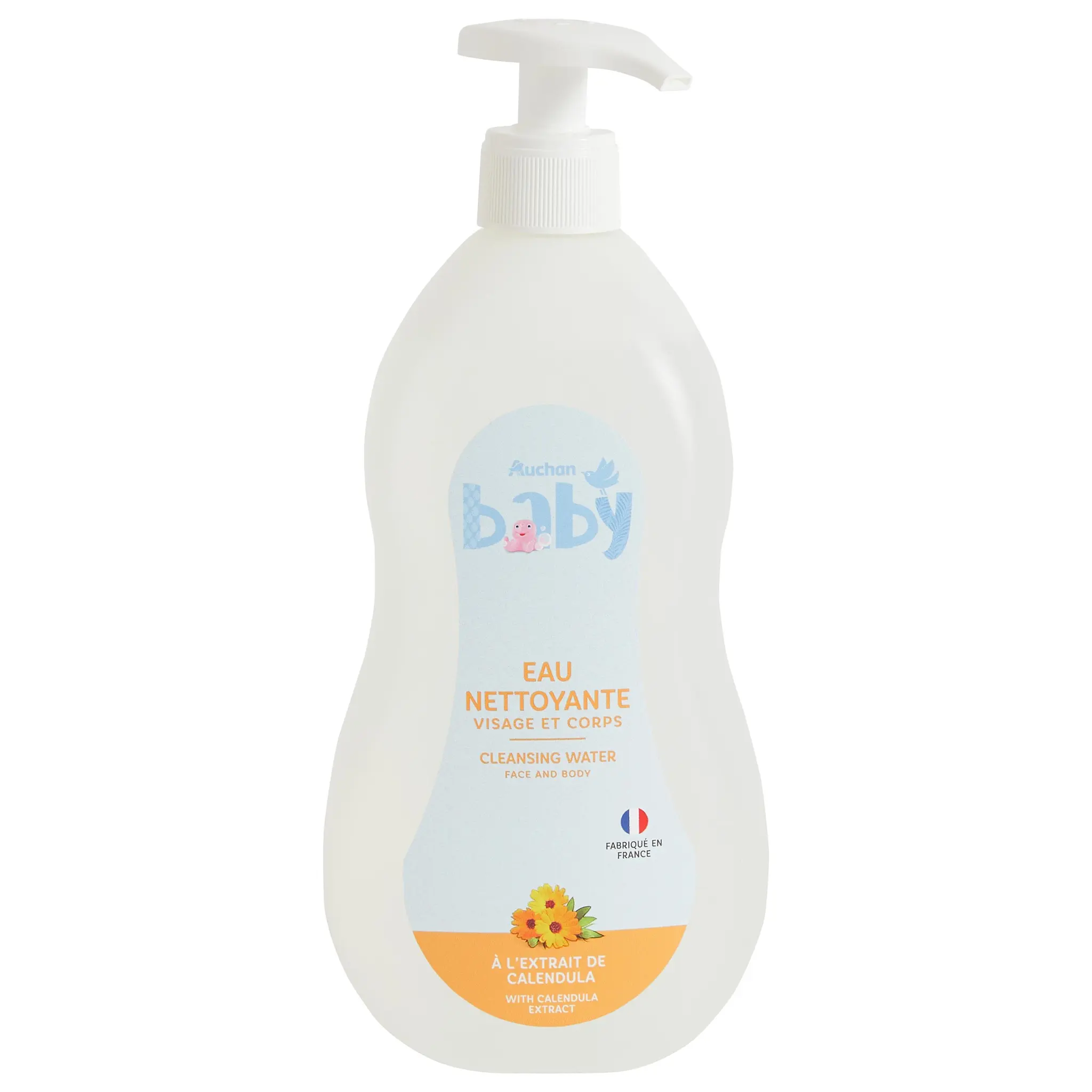 AUCHAN BABY Eau nettoyante visage et corps à l'extrait de calendula