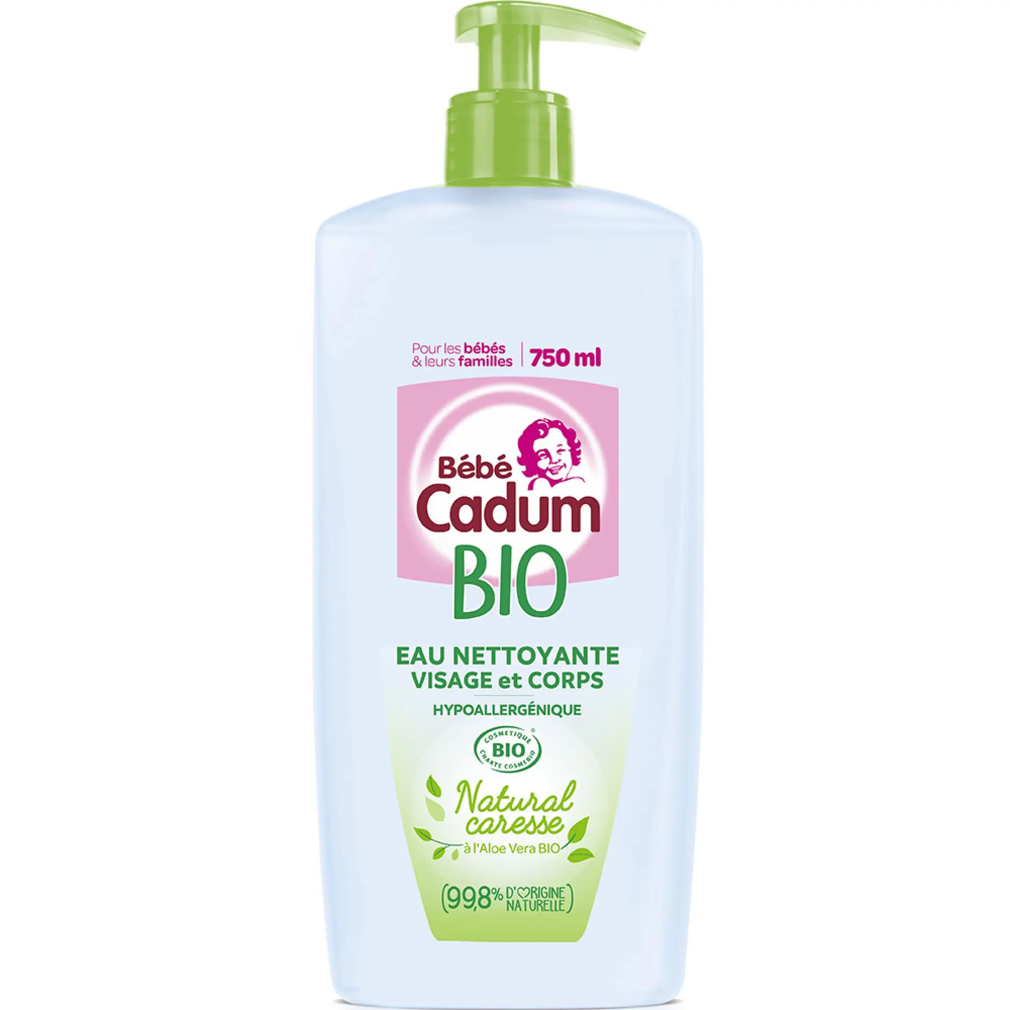 CADUM Eau nettoyante visage et corps hypoallergénique bio