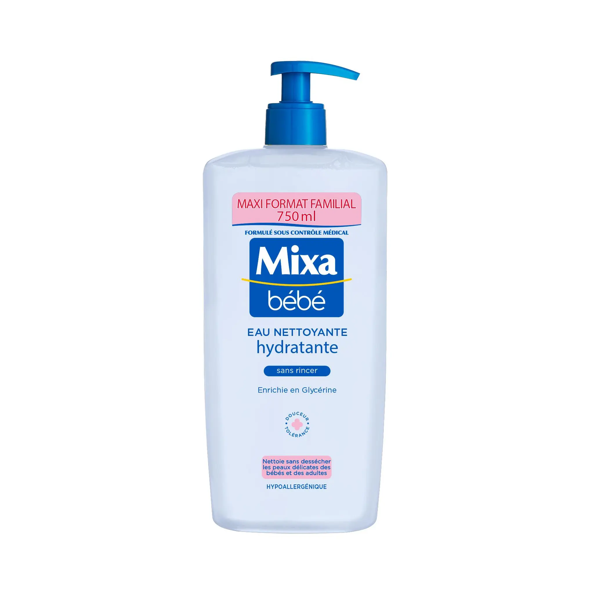 MIXA BEBE Eau nettoyante hydratante sans rinçage hypoallergénique