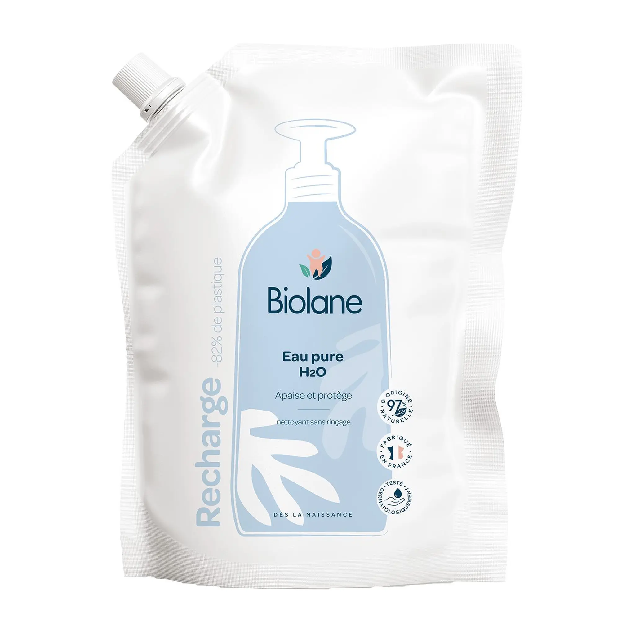 BIOLANE Eau pure H2O nettoyant sans rinçage dès la naissance recharge