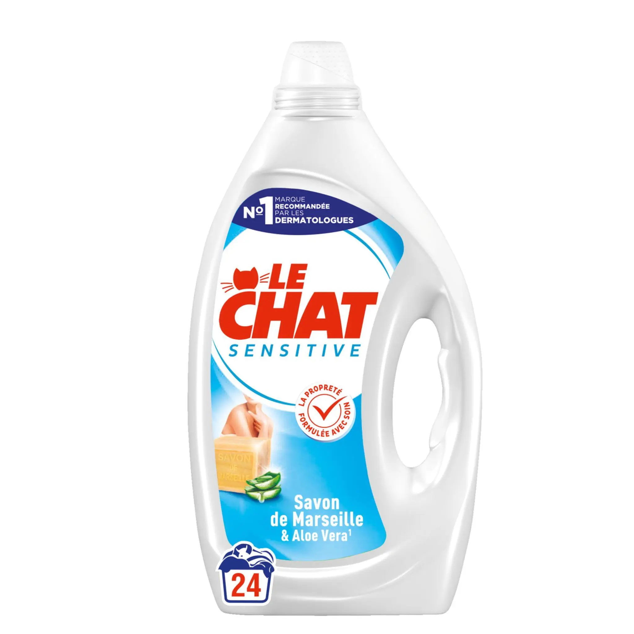 LE CHAT Lessive liquide sensitive savon de marseille aloe vera hypoallergénique