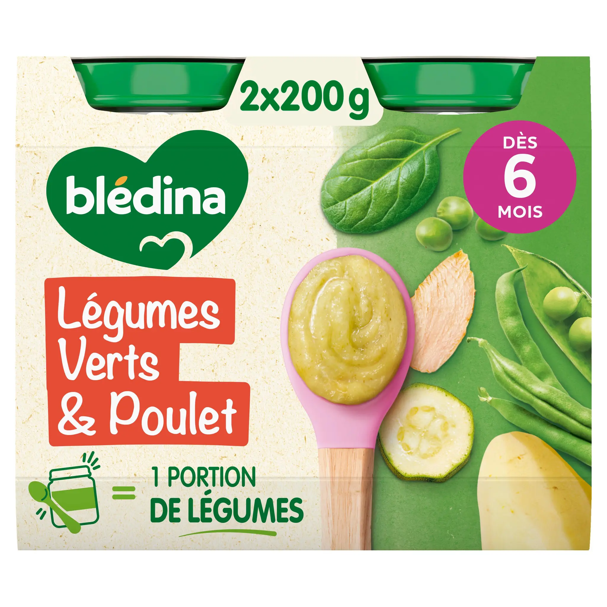 BLEDINA Petit pot légumes verts poulet dès 6 mois