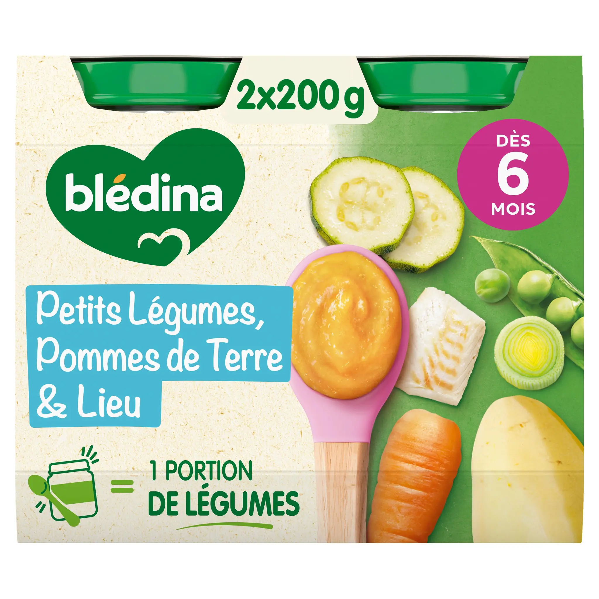 BLEDINA Petit pot petits légumes pommes de terre lieu dès 6 mois