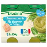 BLEDINA Petit pot légumes verts riz saumon du Pacifique dès 6 mois