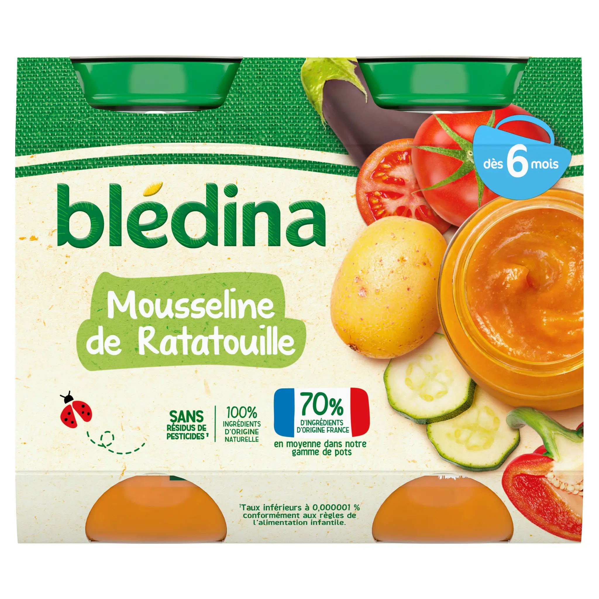 BLEDINA Petit pot mousseline de ratatouille dès 6 mois