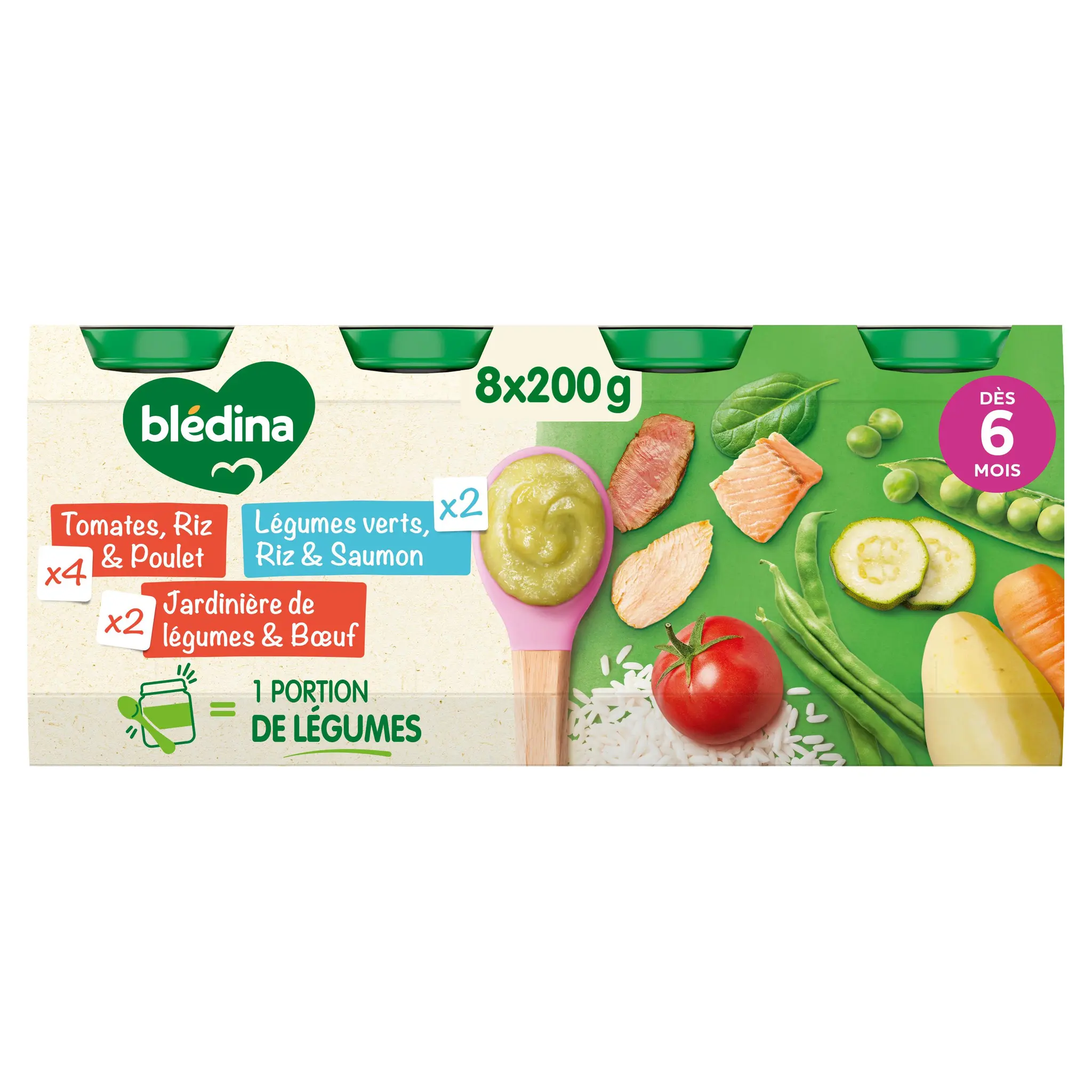 BLEDINA Petit pot 3 variétés volaille légumes et poisson dès 6 mois