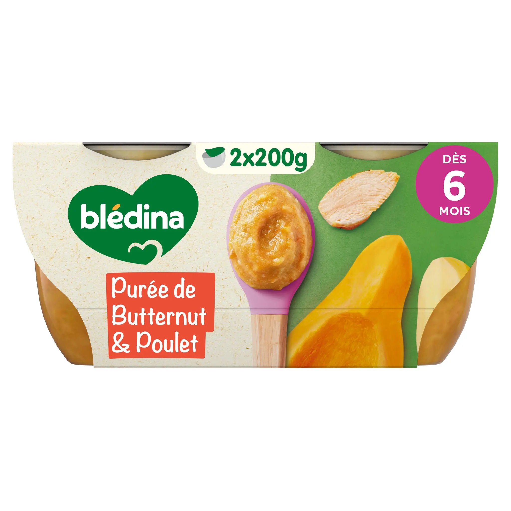BLEDINA Mes moulinés bol purée de butternut et poulet dès 6 mois