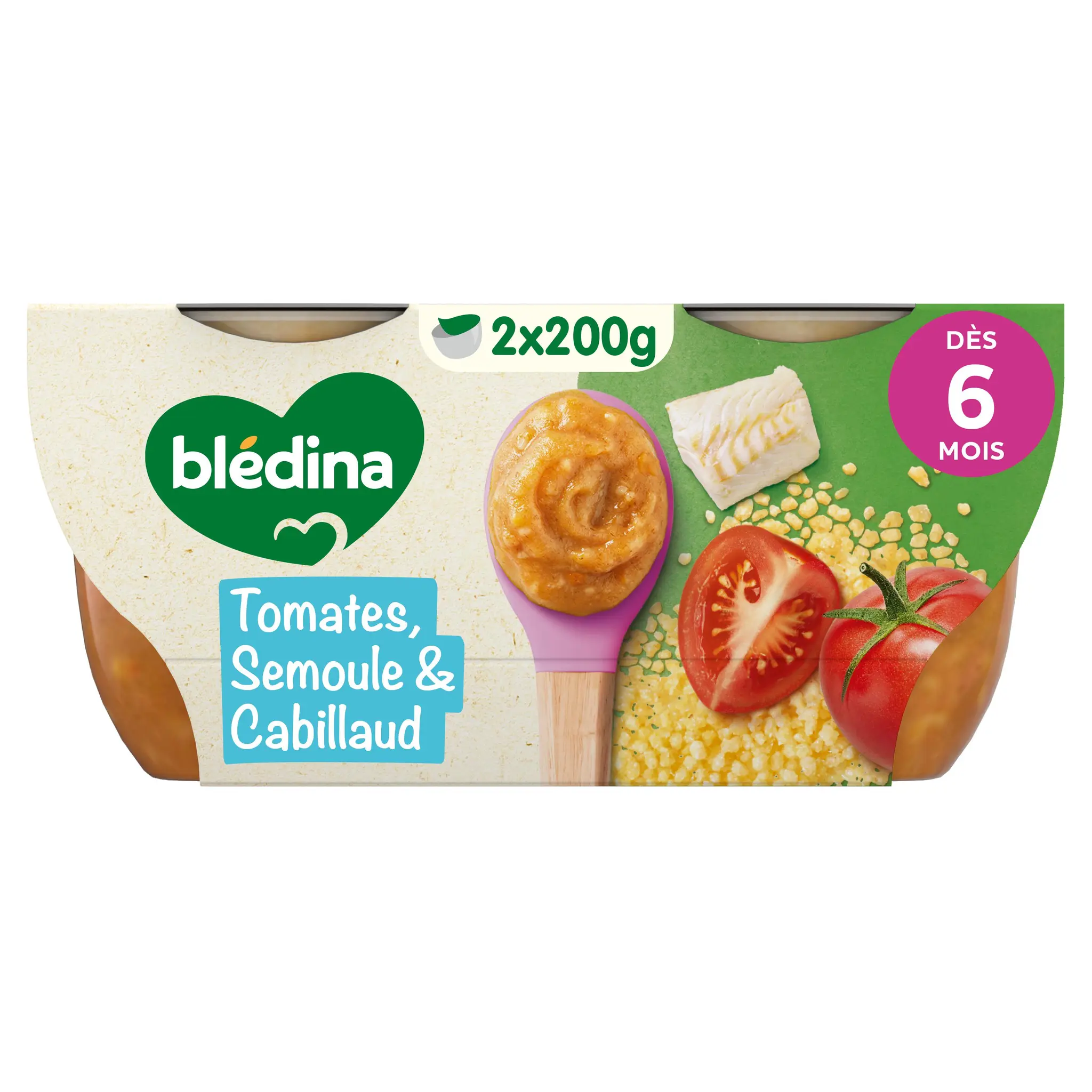 BLEDINA Mes moulinés bol tomates semoule et poisson dès 6 mois