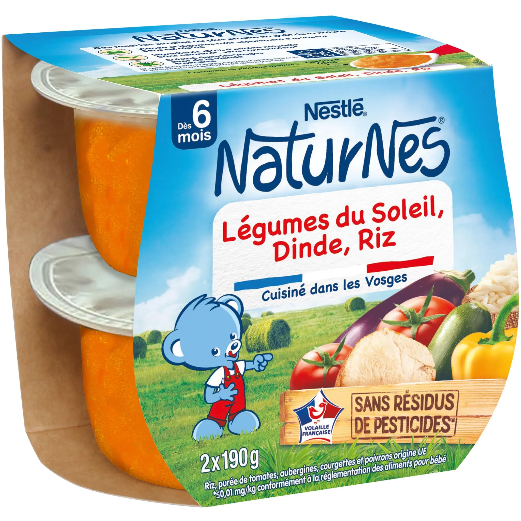 NATURNES Bols légumes du soleil dinde et riz dès 6 mois