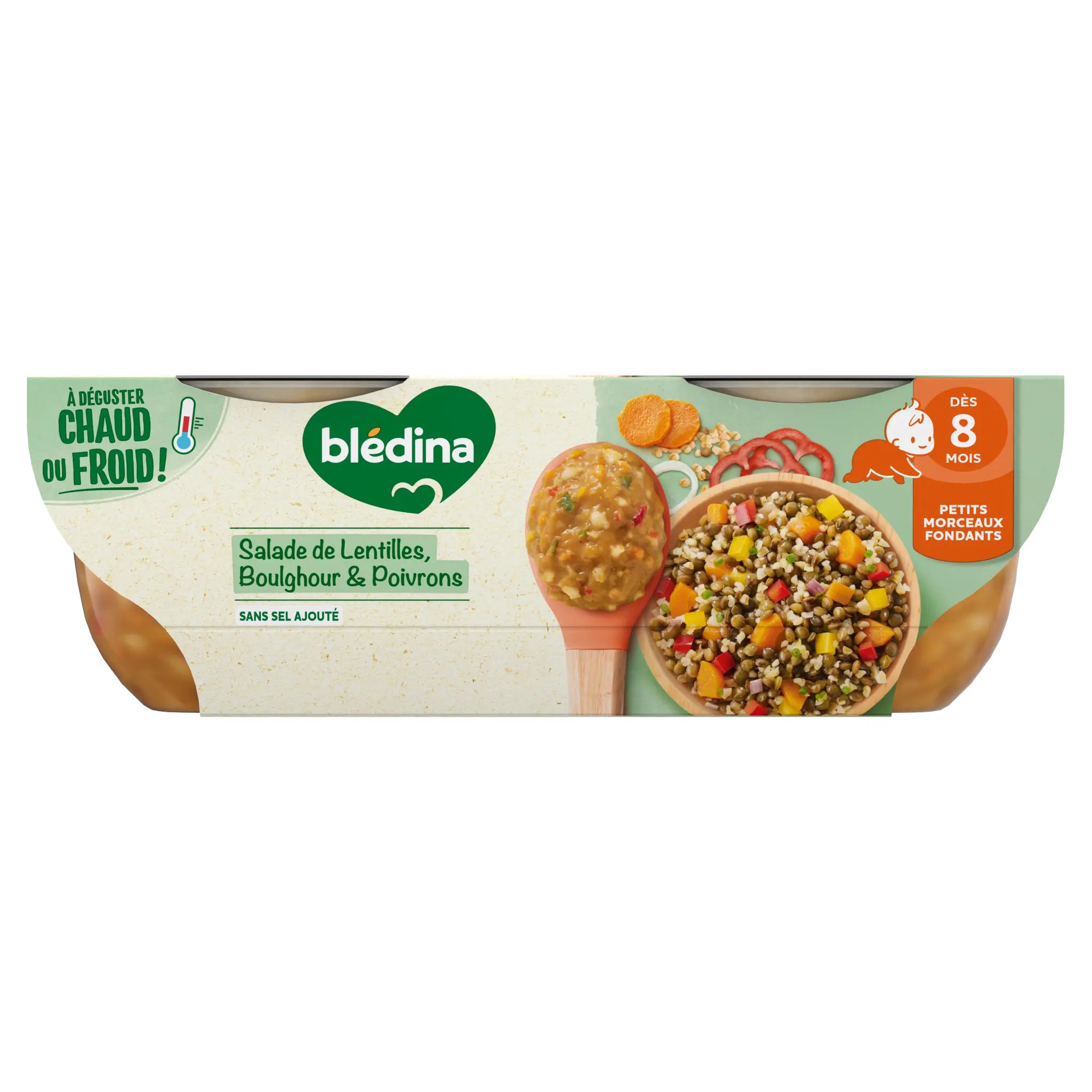BLEDINA Salade de lentilles boulghour et poivrons dès 8 mois