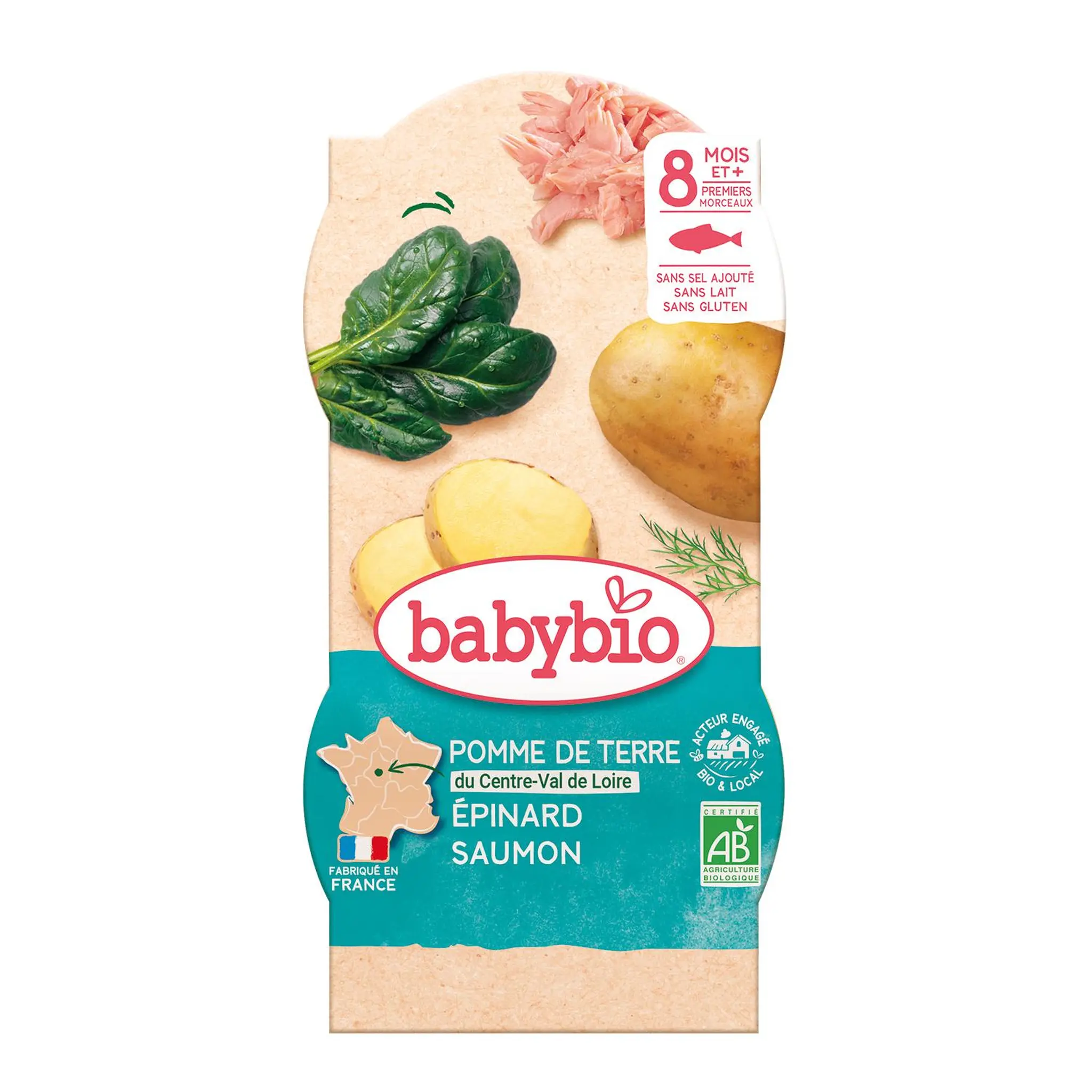 BABYBIO Bol pomme de terre épinard saumon bio dès 8 mois