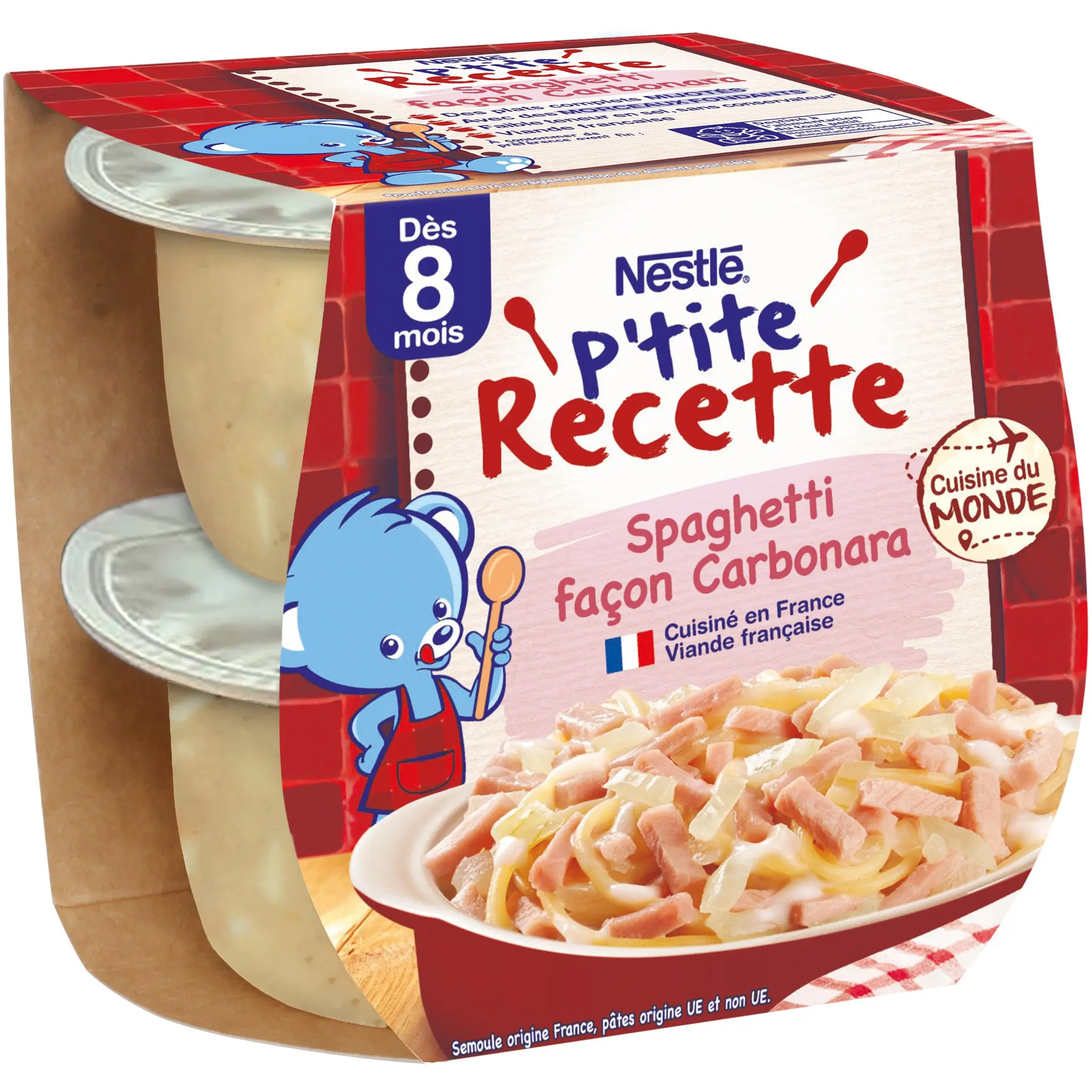 NATURNES P'tite recette Bols spaghetti façon carbonara dès 8 mois