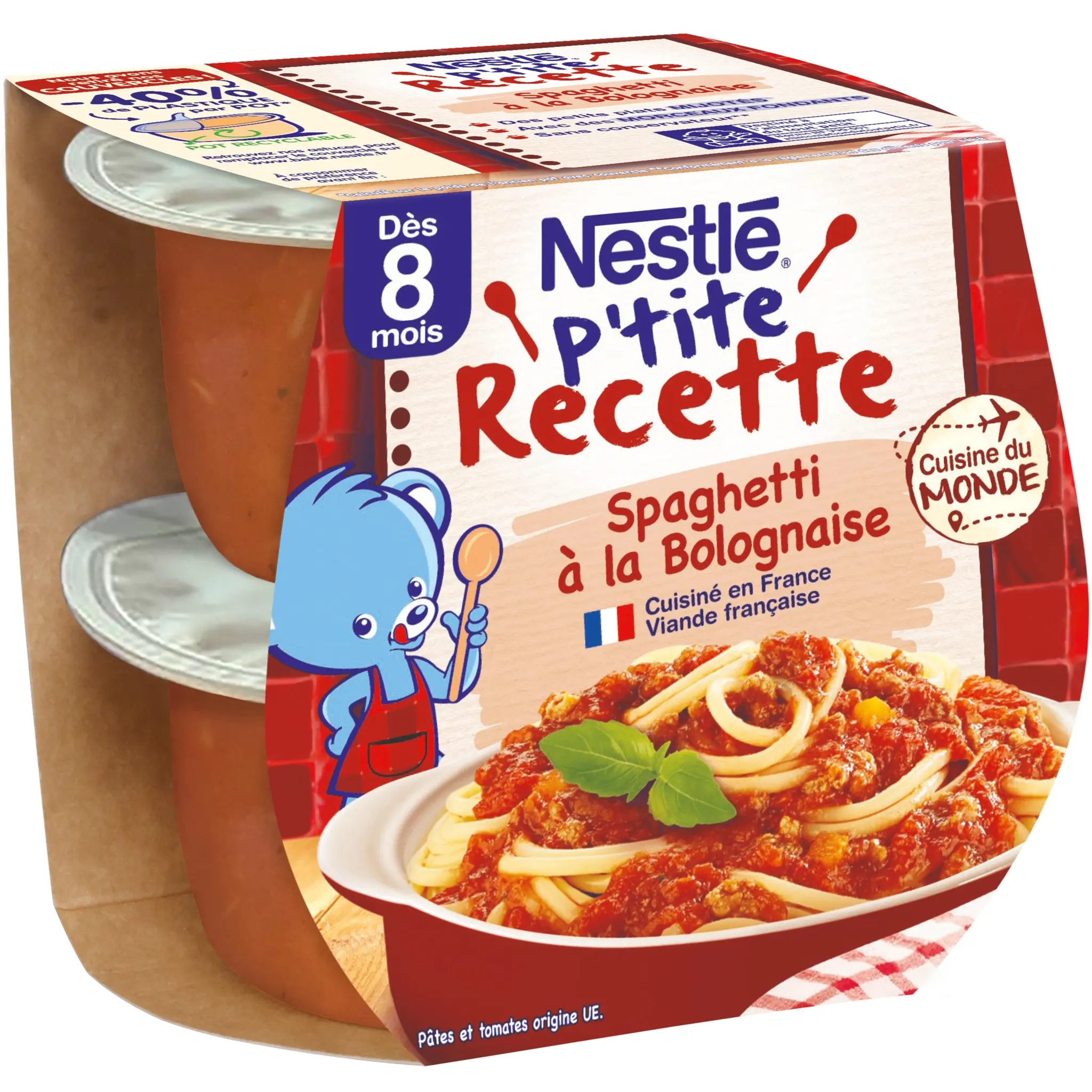NATURNES P'tite recette bol spaghetti à la bolognaise dès 8 mois