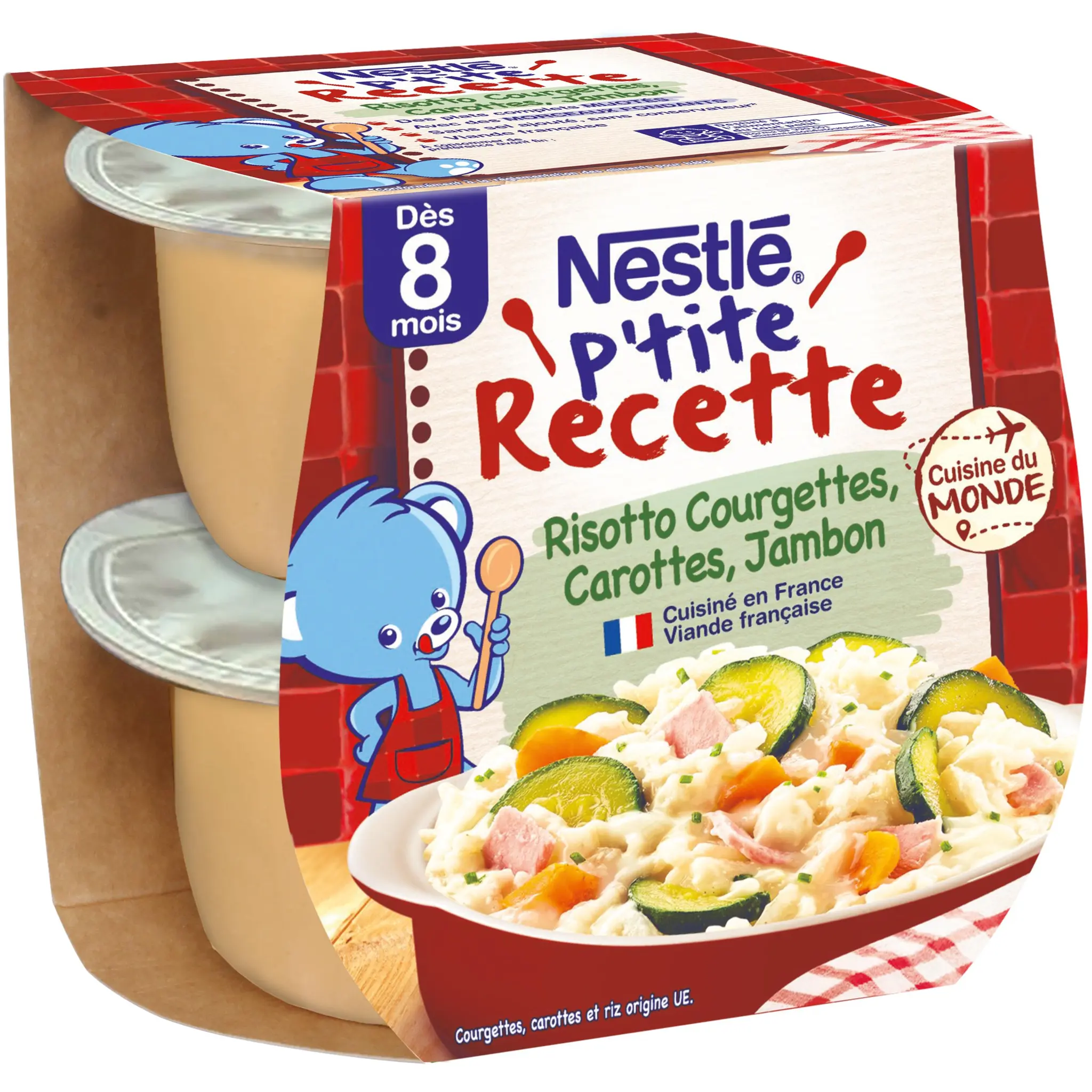 NATURNES P'tite recette bol risotto courgettes carottes jambon dès 8 mois