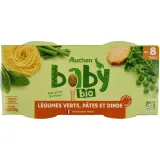 AUCHAN BABY BIO Bol légumes pâte dinde dès 8 mois