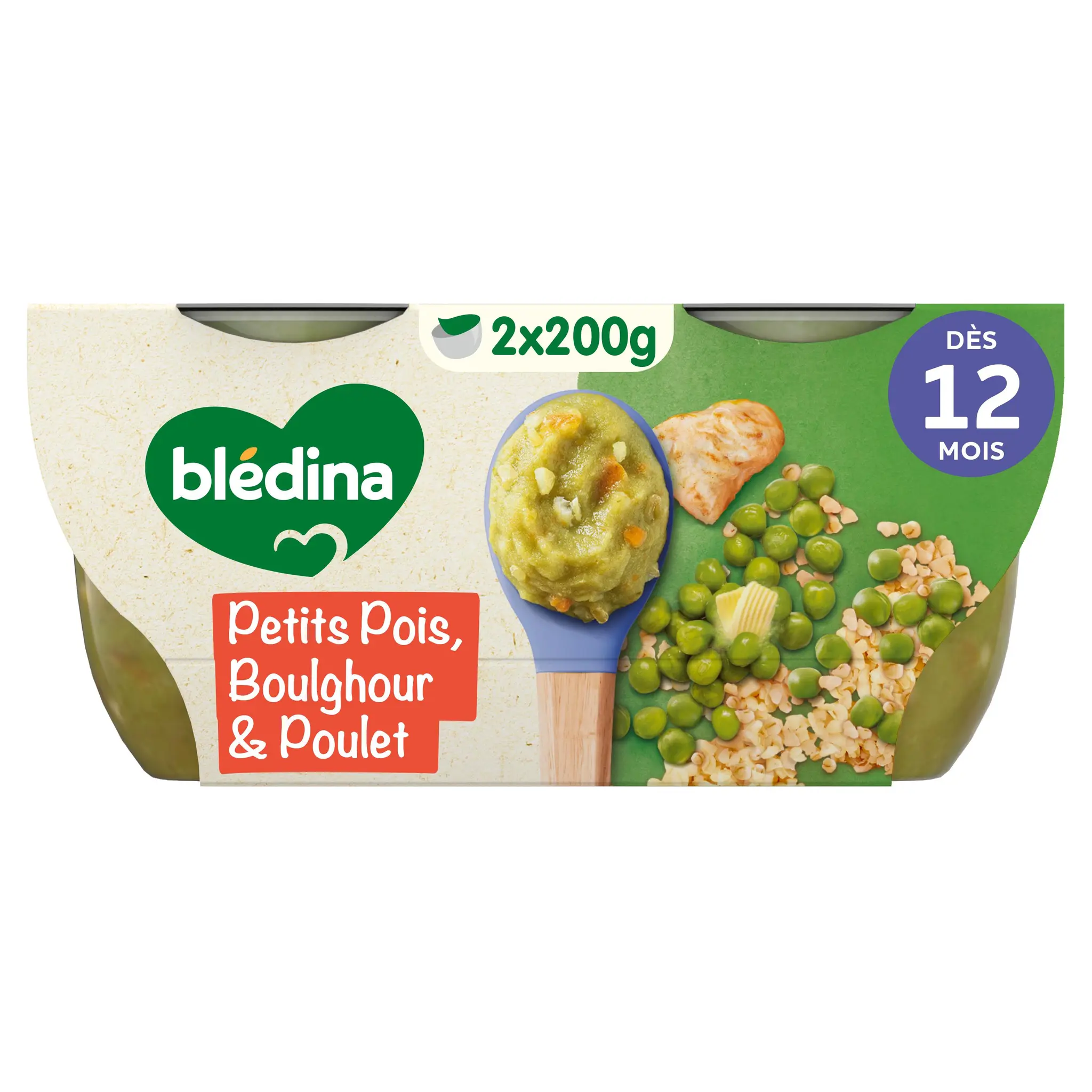 BLEDINA Bols petits pois boulghour & poulet noisette de beurre dès 12 mois