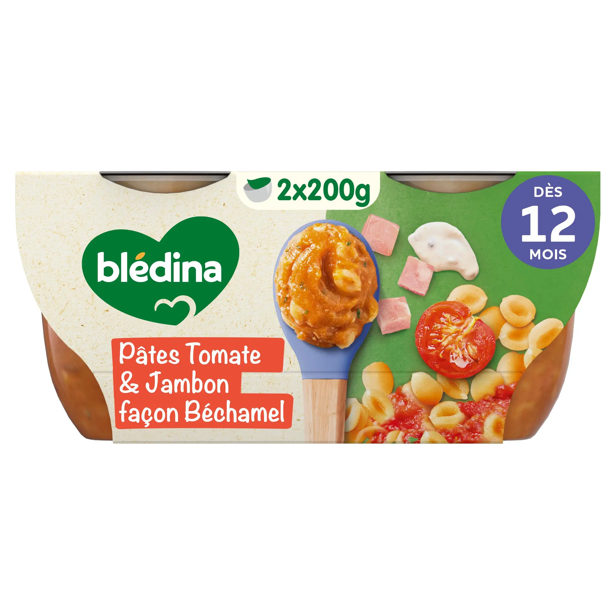 BLEDINA Mes moulinés bol tomates pâtes et jambon dès 12 mois