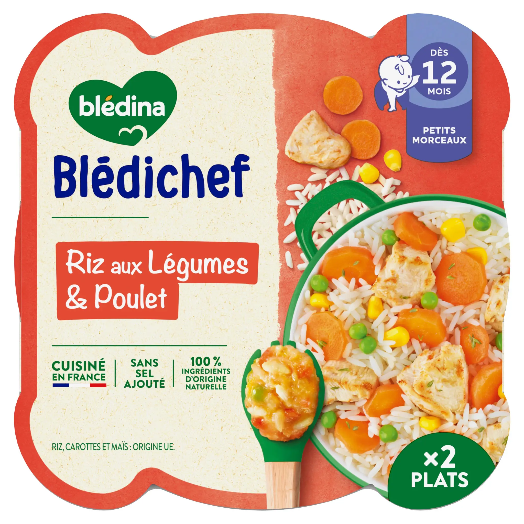 BLEDINA Blédichef Assiette légumes riz poulet dès 12 mois