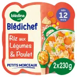 BLEDINA Blédichef Assiette légumes riz poulet dès 12 mois