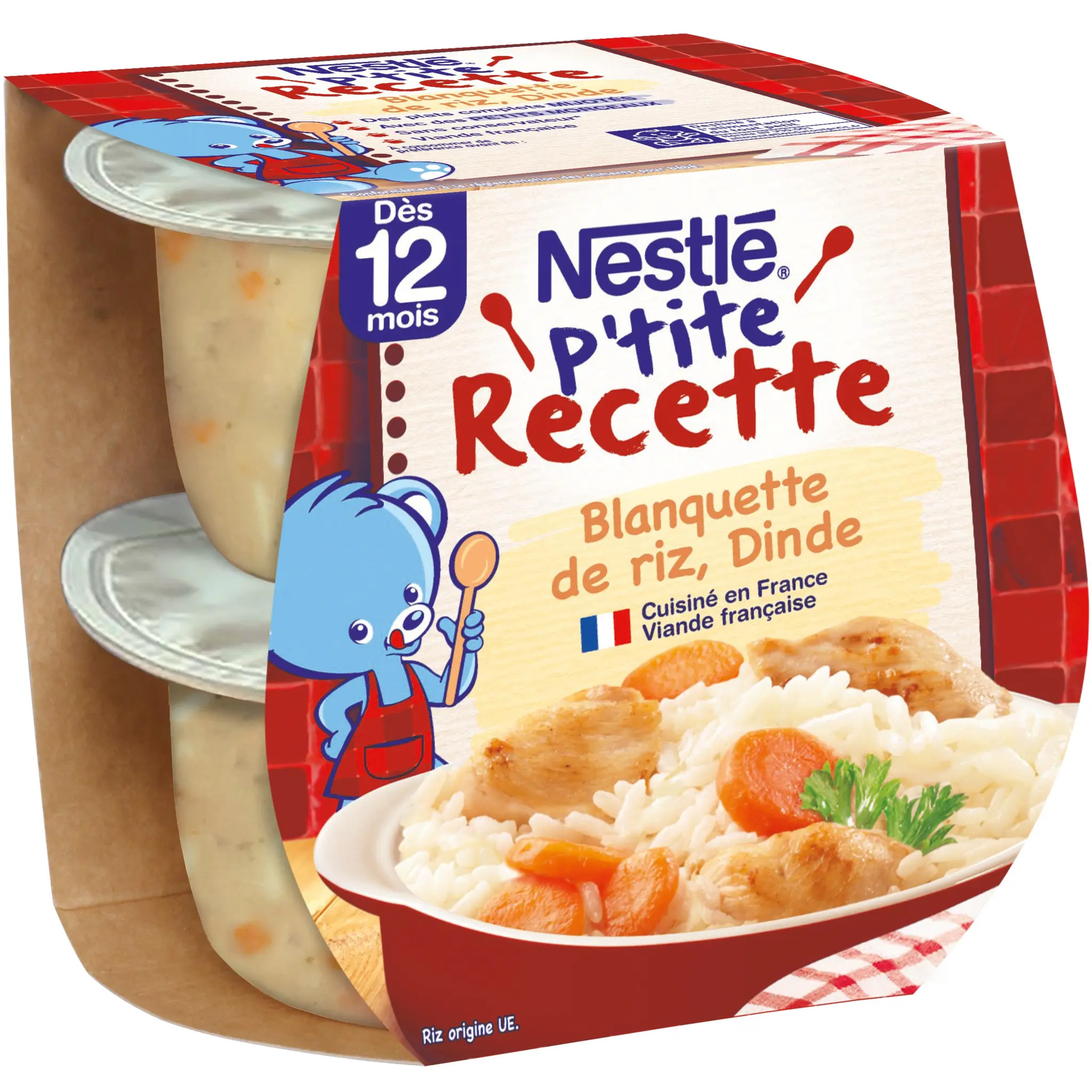 NATURNES P'tite recette bol blanquette de riz et dinde dès 12 mois