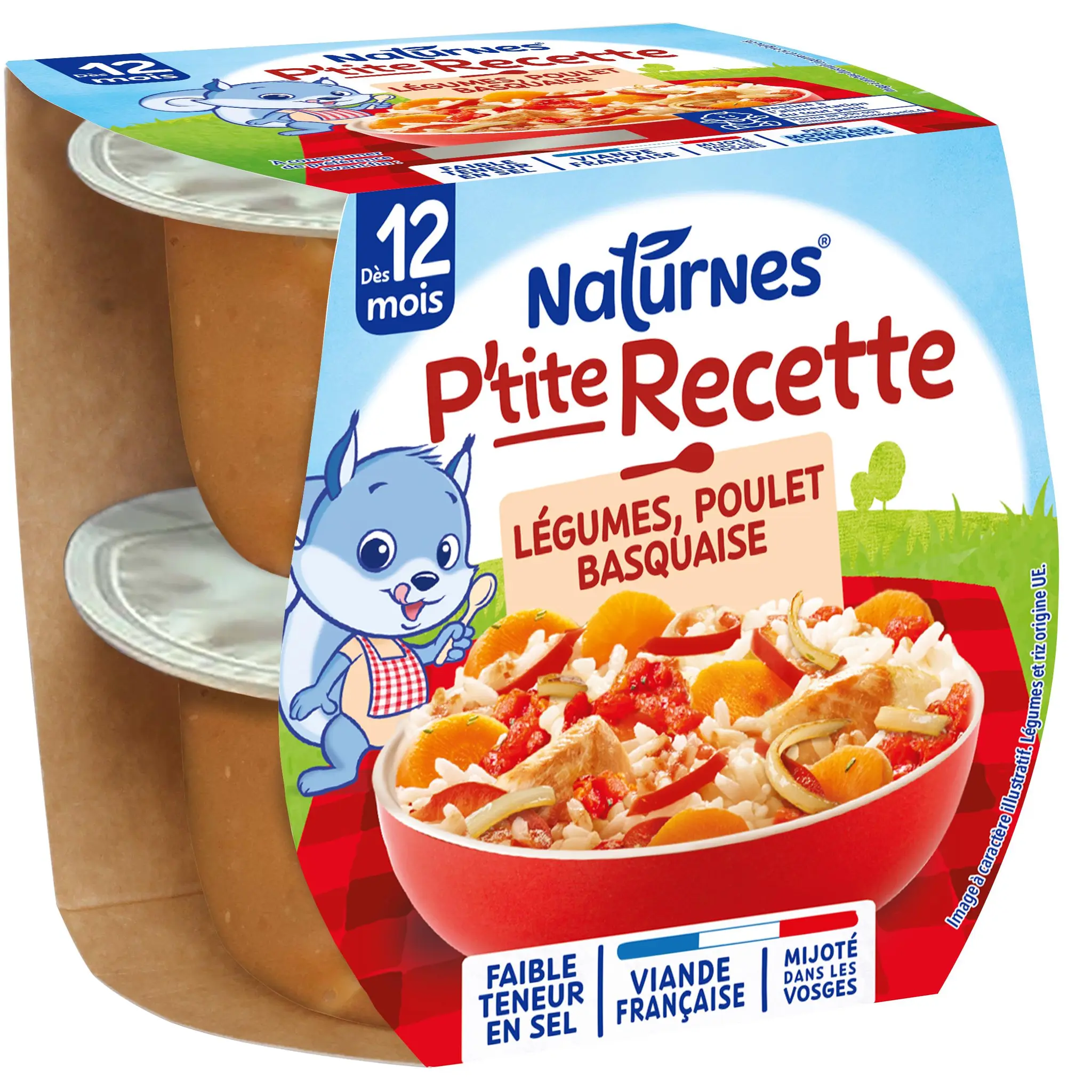 NATURNES P'tite Recette Bol légumes et poulet basquaise dès 15 mois
