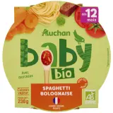 AUCHAN BABY BIO Assiette spaghetti bolognaise dès 12 mois