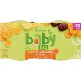 AUCHAN BABY BIO Bol carotte boulgour et boeuf dès 12 mois