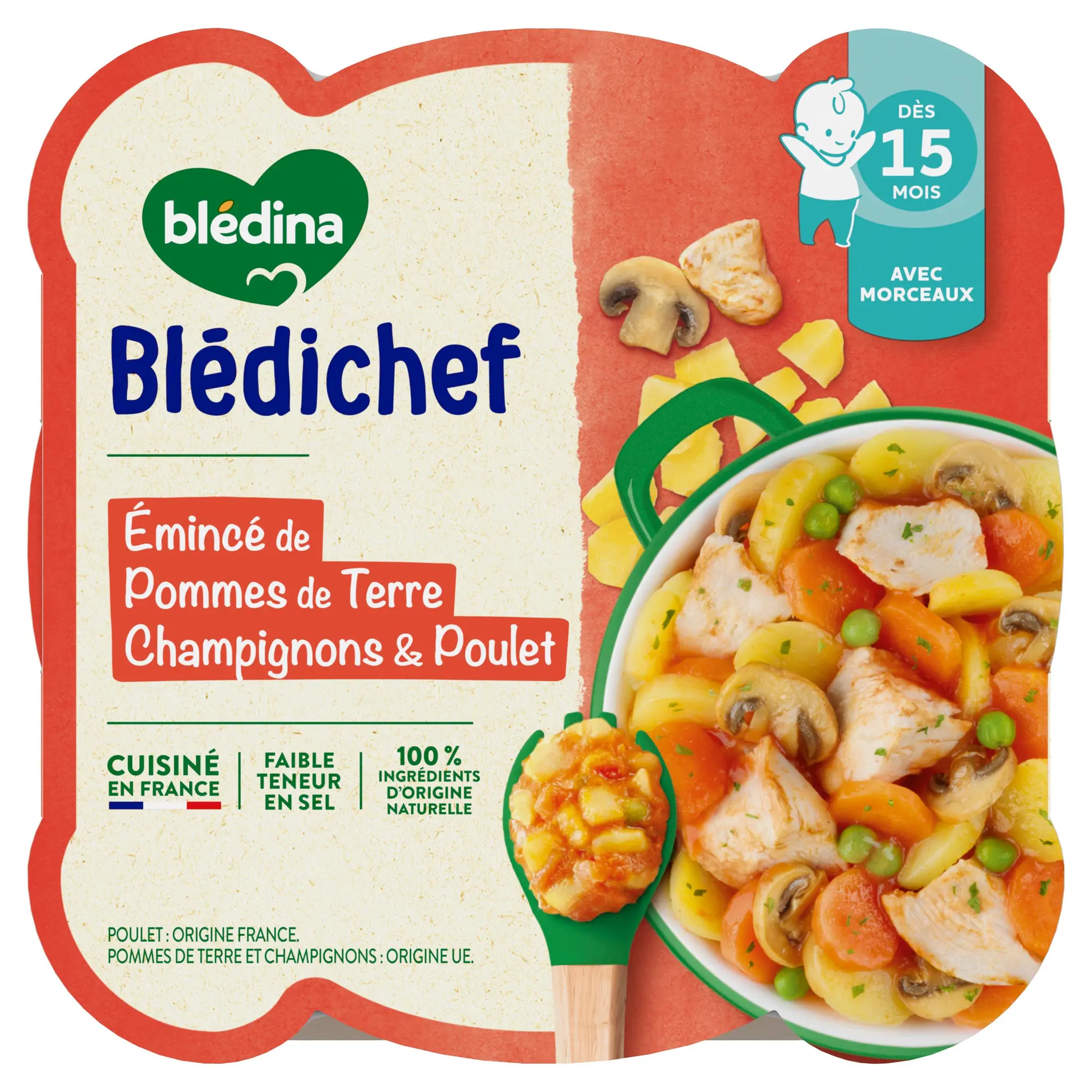 BLEDINA Blédichef Assiette pommes de terre champignon poulet dès 15 mois