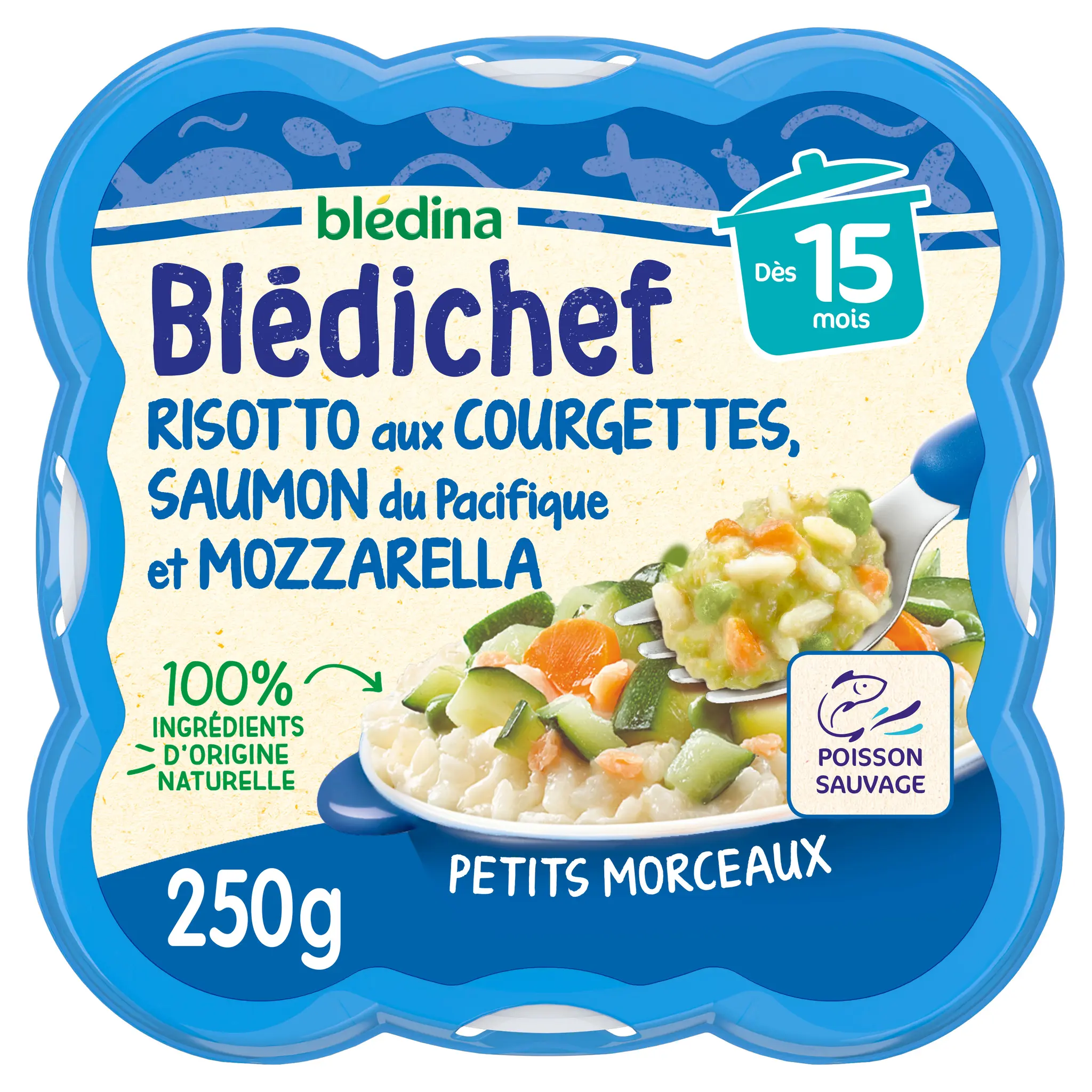 BLEDINA Blédichef Assiette risotto courgettes saumon et mozzarella dès 15 mois