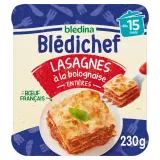 BLEDINA Blédichef Assiette lasagnes à la bolognaise entières dès 15 mois