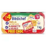 BLEDINA Blédichef Assiettes paëlla des tout-petits & blanquette de volaille dès 18 mois