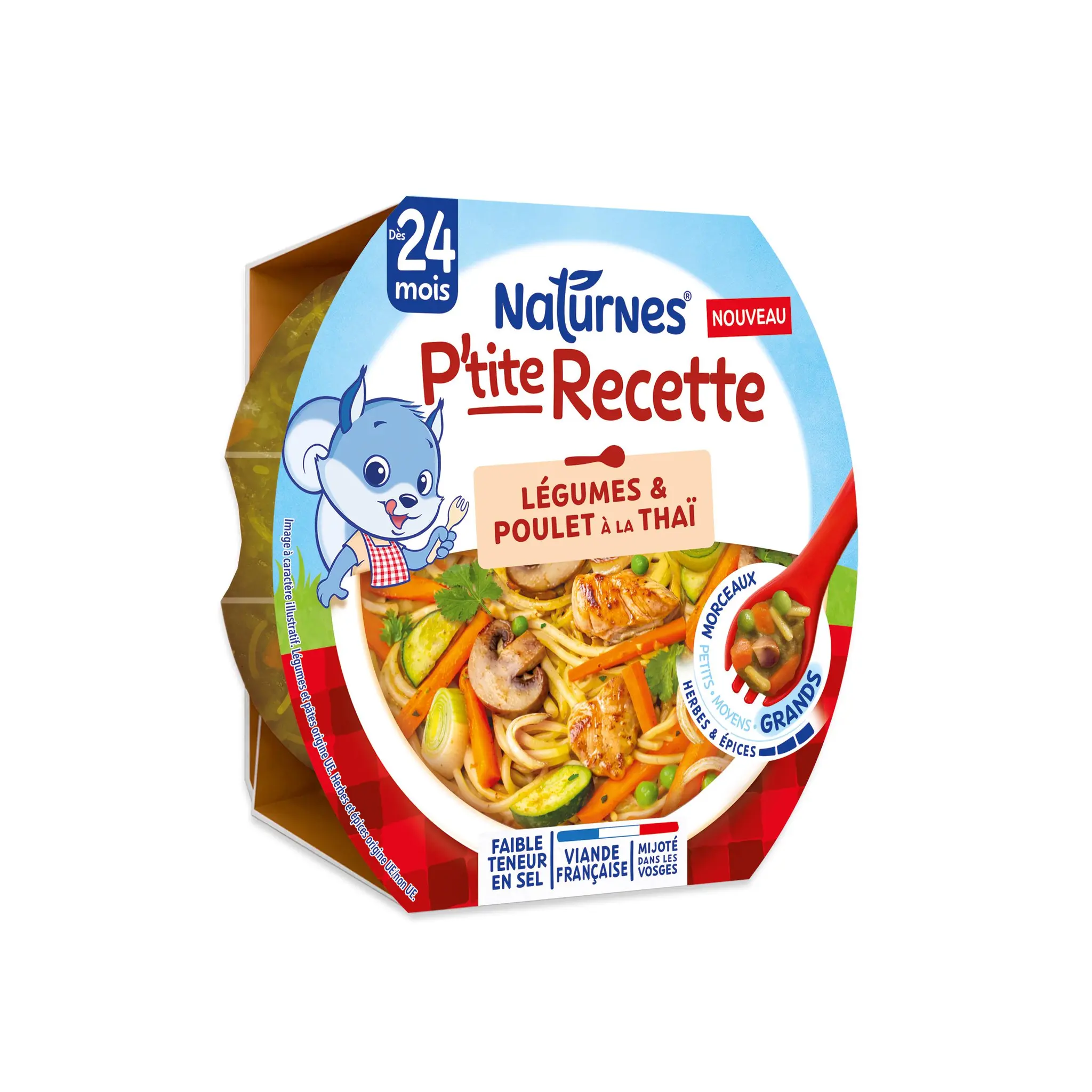 NATURNES P'tite Recette assiette légumes et poulet à la thaï dès 24 mois
