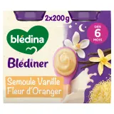 BLEDINER Petit pot semoule vanille fleur d'oranger dès 6 mois