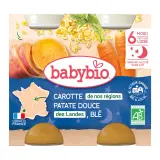 BABYBIO Petit pot carottes patate douce & blé bio dès 6 mois