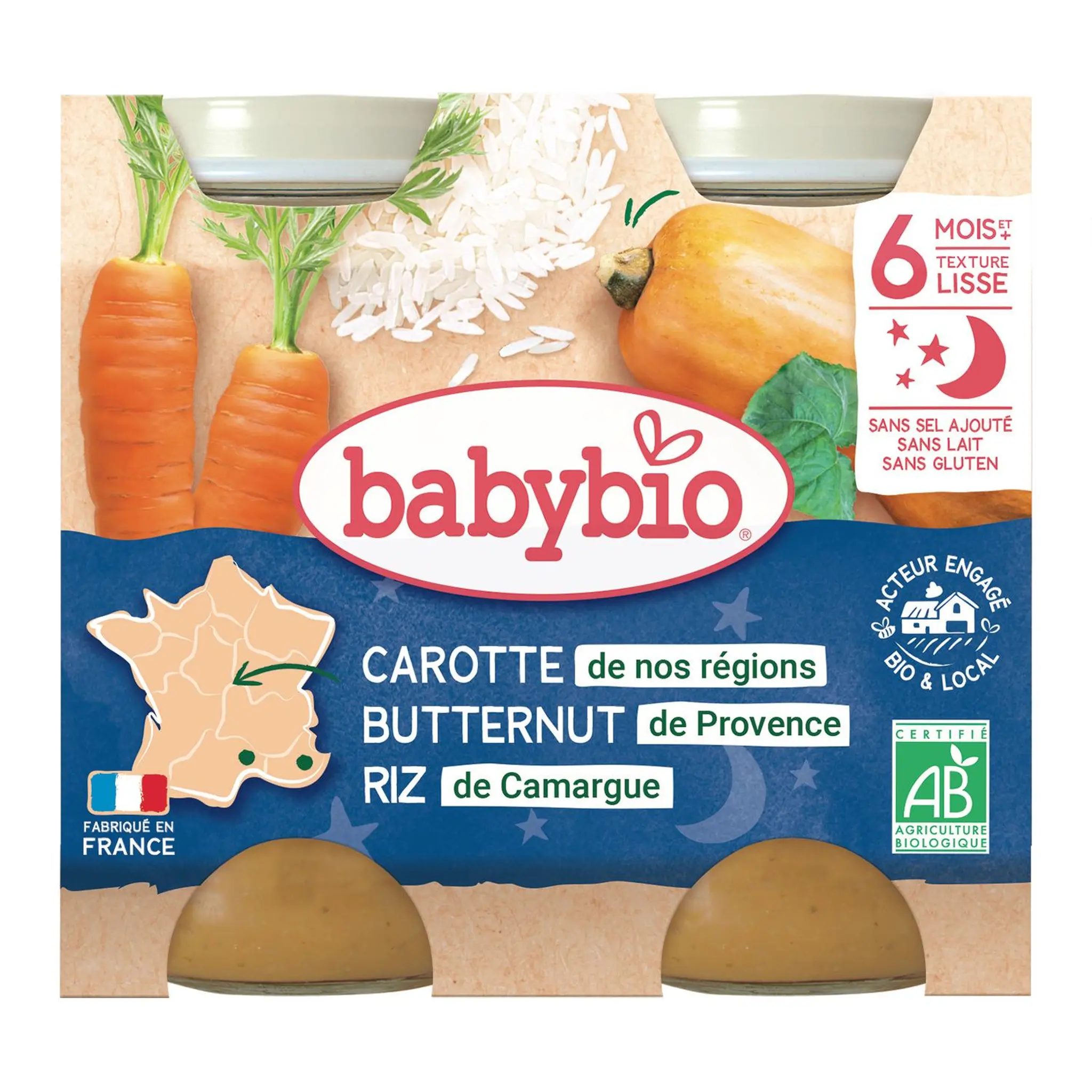 BABYBIO Petit pot carotte butternut riz bio dès 6 mois