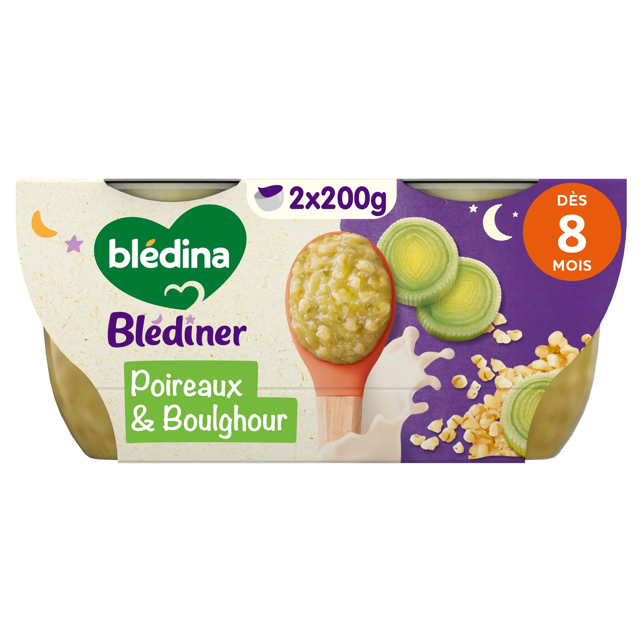 BLEDINER Bol fondue de poireaux et boulghour dès 8 mois